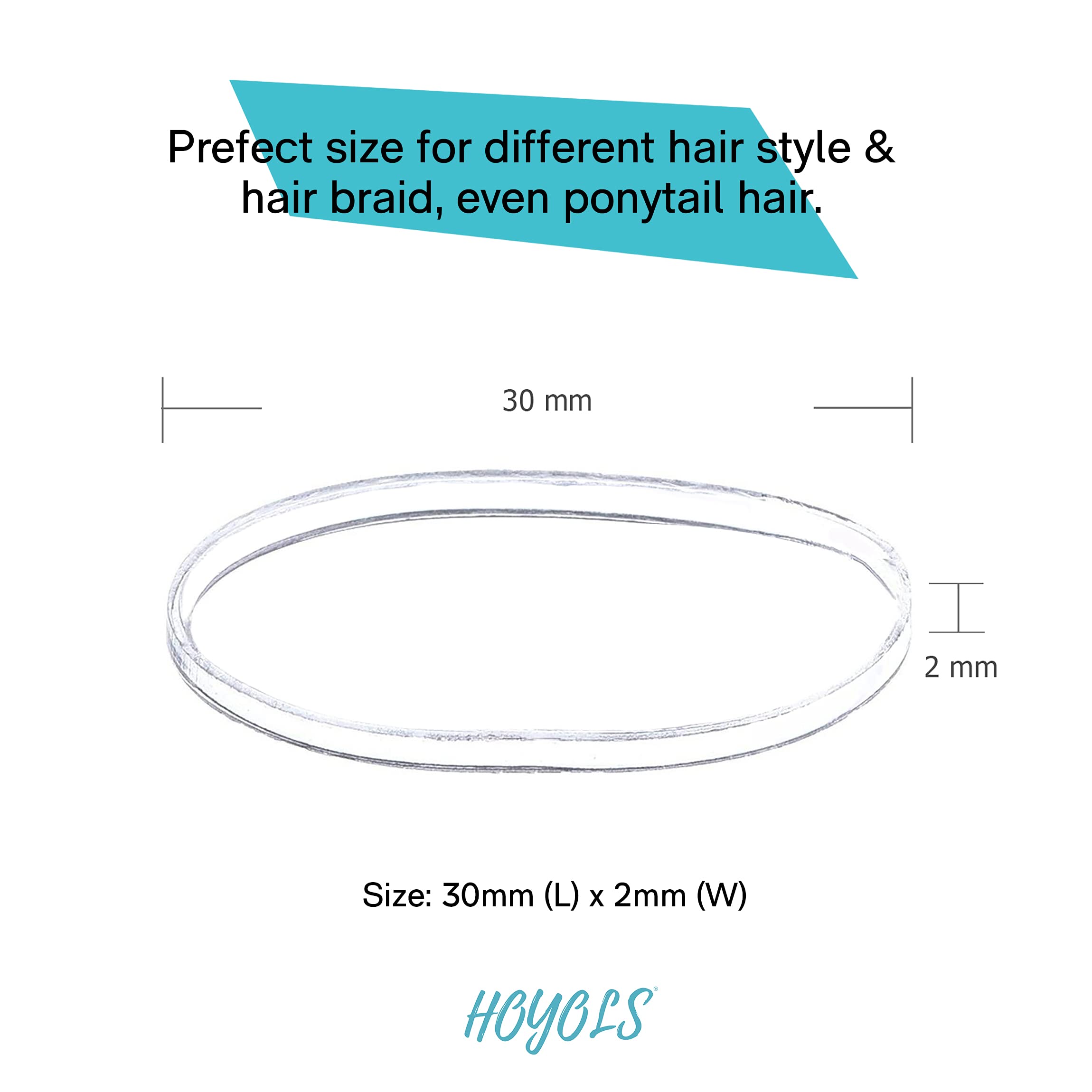 HOYOLS Clear Elastic Hair Bands, 2500 Small Rubber Bands Braids for Girls Kids Women Non-Slip Tiny Soft Hair Ties Braiding Hair