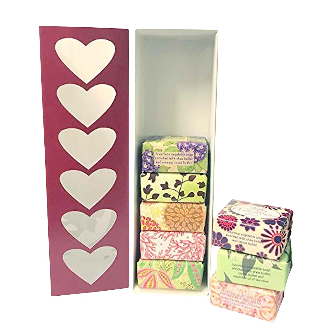 Jolitee French Milled Botanical Soap Sampler Set of 9 - Individually Wrapped Vegetable-Based Mini Soaps with Essential Oils, She