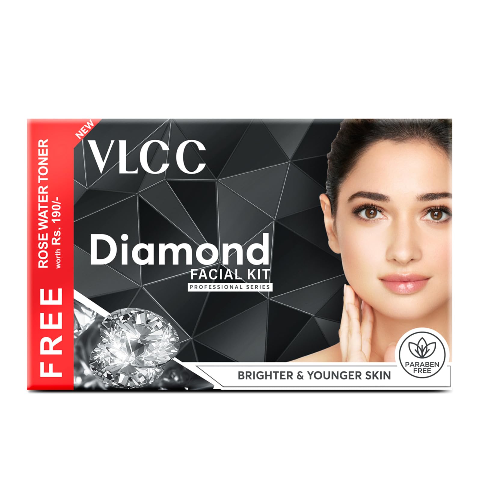 Vlcc Diamond Facial Kit - Multi Use | Salon Like Facial In Just 6-Steps | Includes Cleanser, Scrub, Cream, Face Pack, Moisturizi