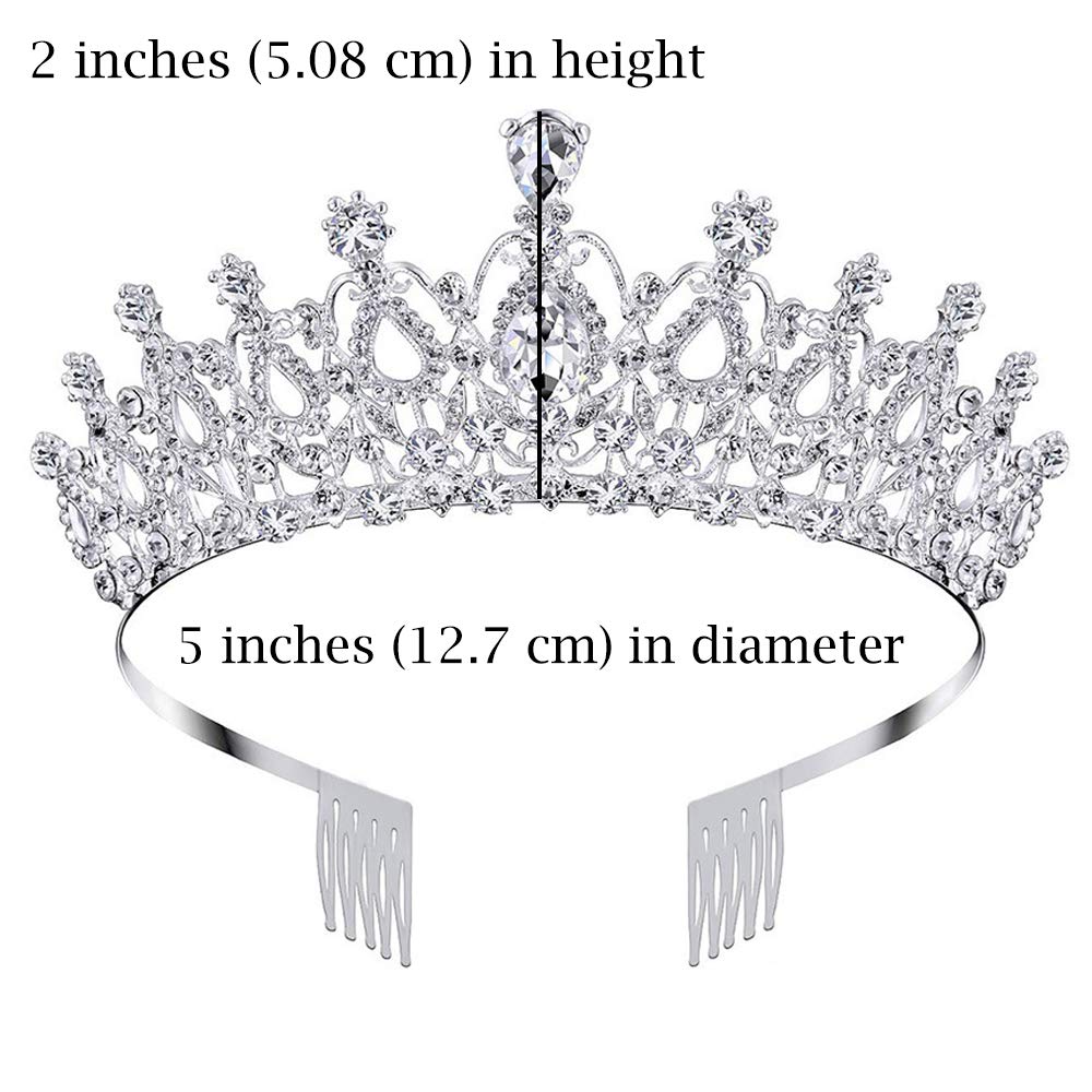 Cocide Tiara And Crown For Women Silver Rhinestone Birthday Headband Princess Tiaras For Girls Hair Accessories Jewelry For Brid