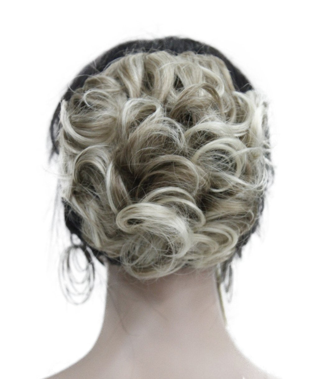 Lydell Short Ponytail Hair Piece Extension Wavy Claw Clip In/On Hairpiece (H16/613 Blonde Highlighted)