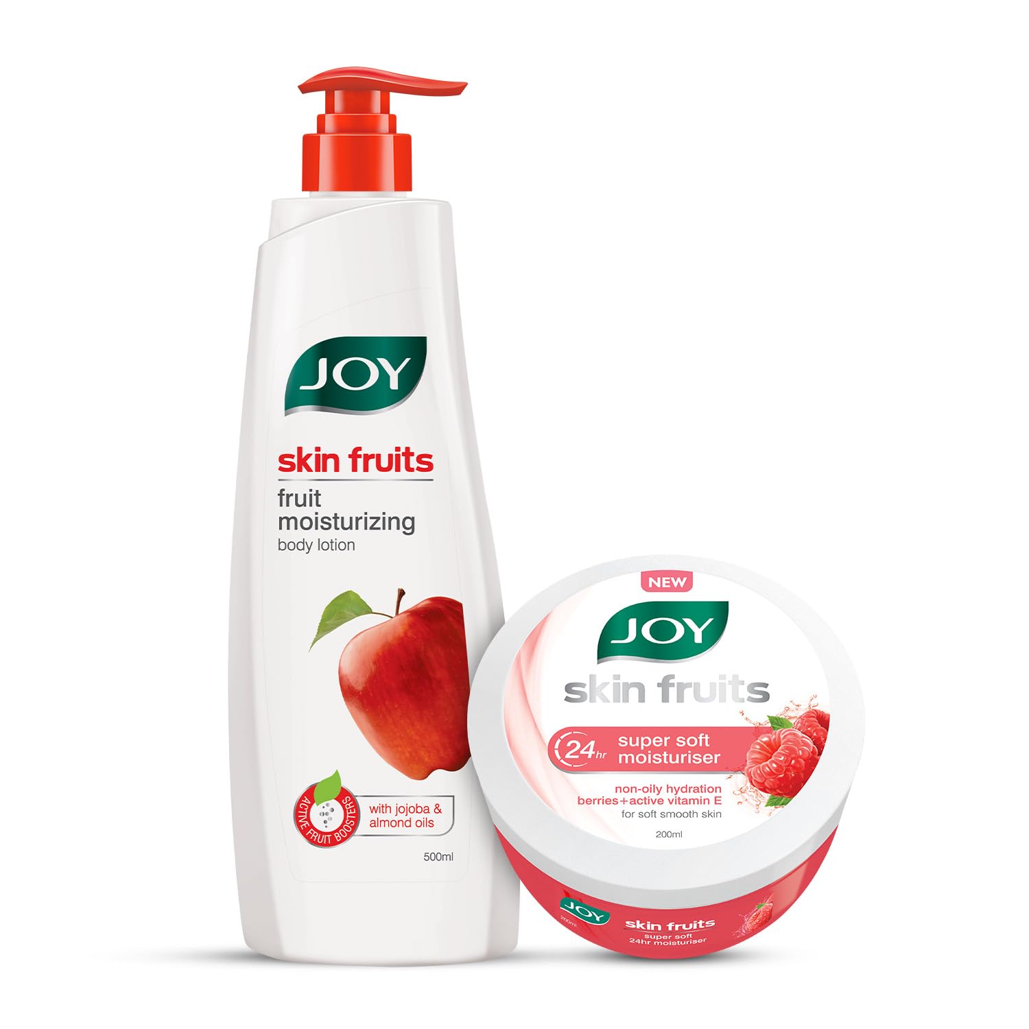 Joy Skin Fruits Body Lotion (500Ml) & Skin Cream (200Ml) With Apple, Jojoba & Almond Oil | Non Sticky & Lightweight, Summer Seas