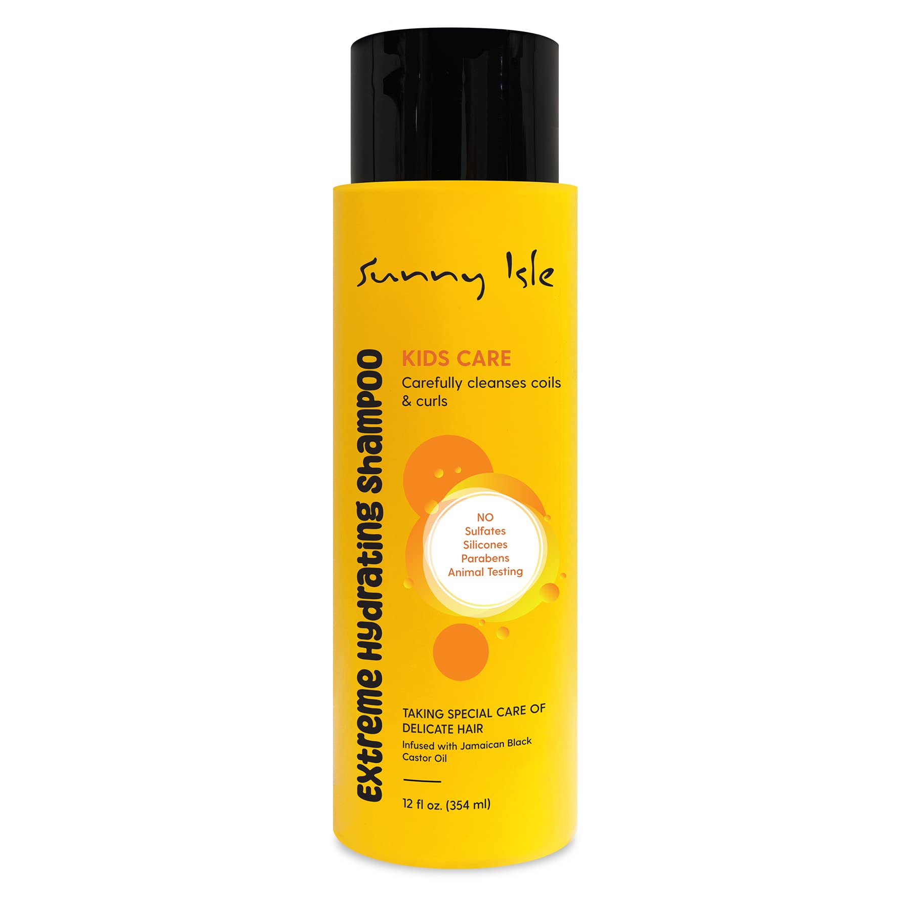 Sunny Isle Kids Care Extreme Hydrating Shampoo 12oz | Gentle Care Cleanser for Children's Coils, Waves & Curls | Infused with Ja
