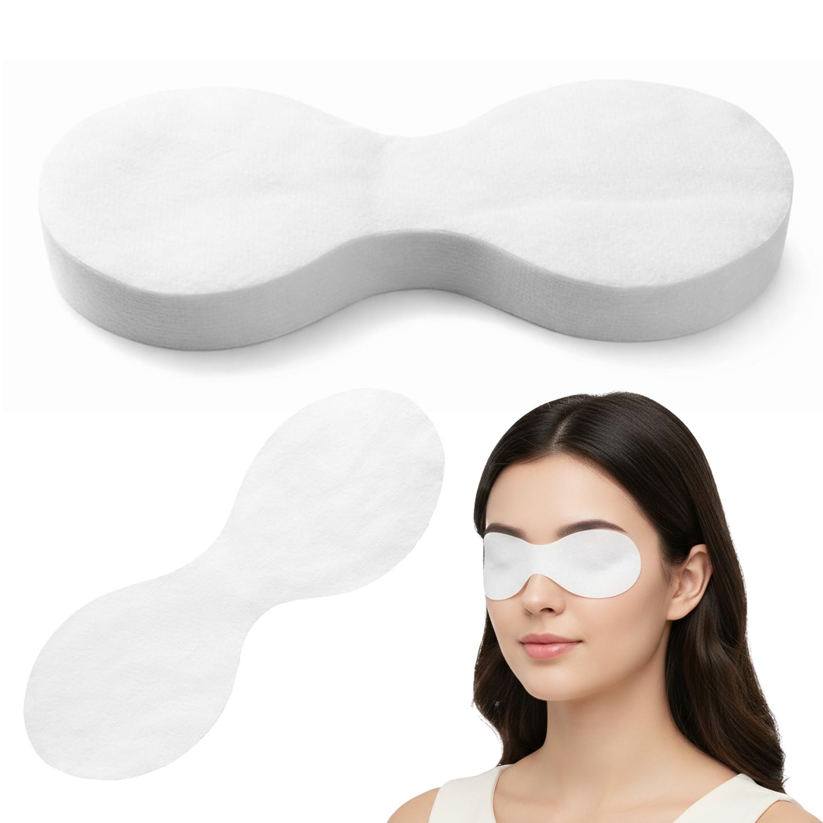 100PCS Disposable Non Woven Eye Care, Eye Covers for Facials Cotton Paper Facial Eyes Pads Spa DIY Clear Eyes Mask Paper Beauty 