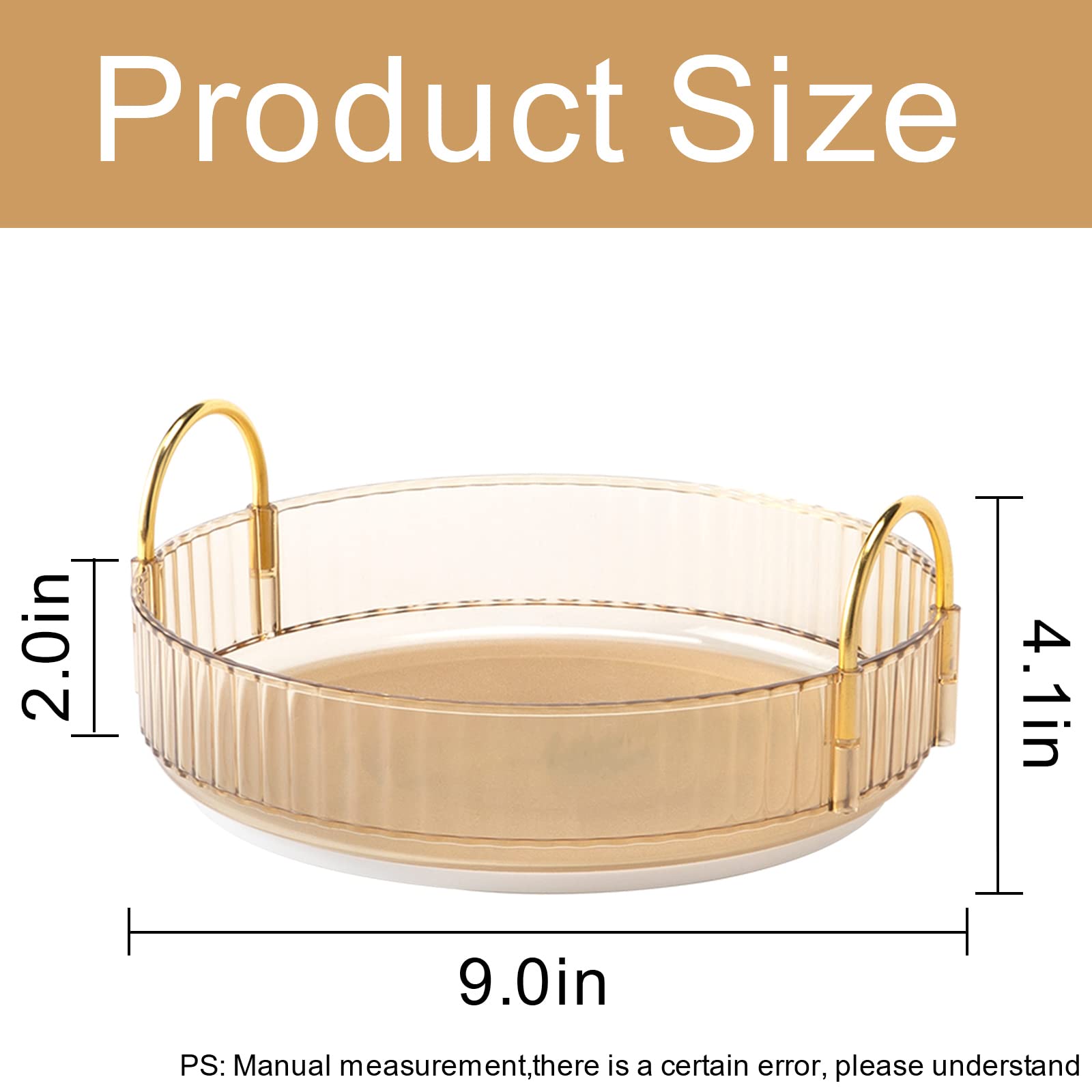Invssene 360 Rotating Makeup Organizer, Bathroom Make Up Spinning Holder Rack, Large Capacity Cosmetics Storage Vanity Shelf Cou