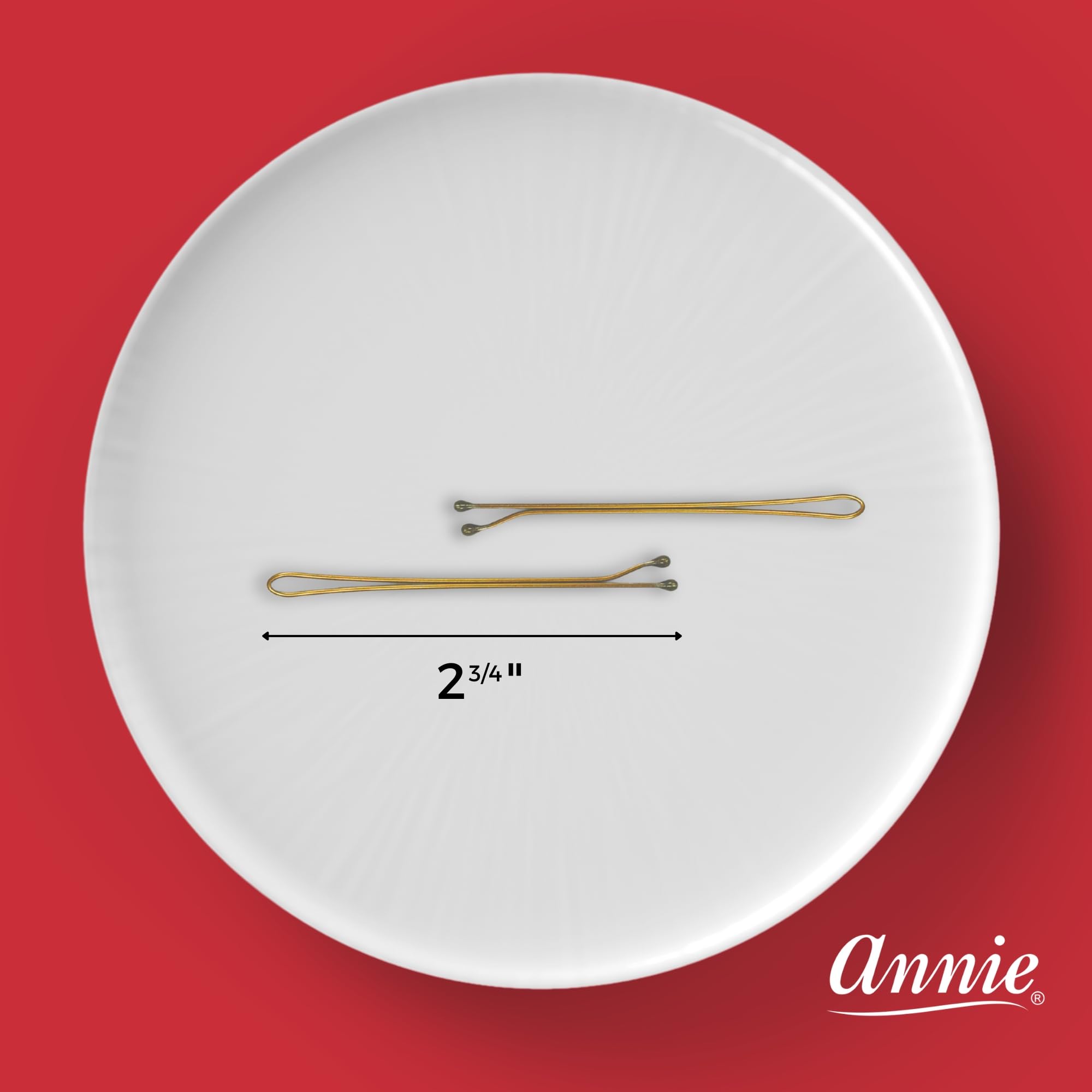 Annie Jumbo Bob Hair Pins - 40 Count Brown Alloy Steel Roller Pins