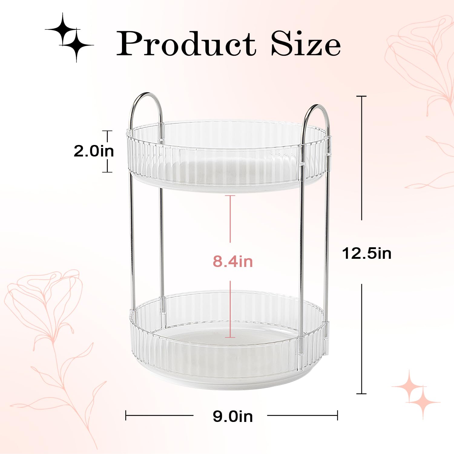 Aluyuyo Rotating Makeup Organizer, 360 Spinning Makeup Storage Holder Rack, Dresser Bathroom Organizer Countertop, Large Capacit