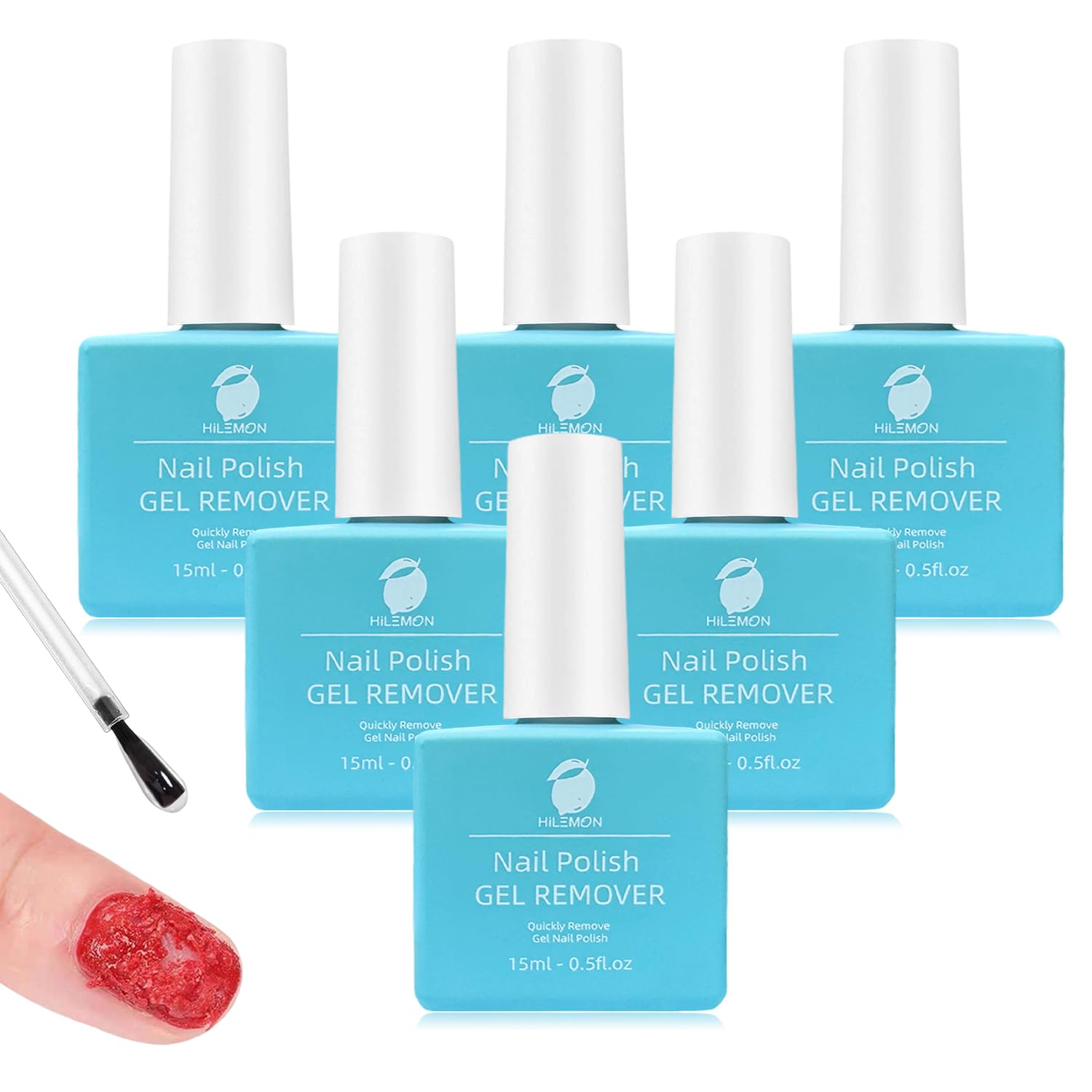 Quick Gel Nail Polish Remover, Easy Remove Gel Polish in 3 Minutes, No Need Soaking or Wrapping, Gel Remover for Nails, 15ml 6PC