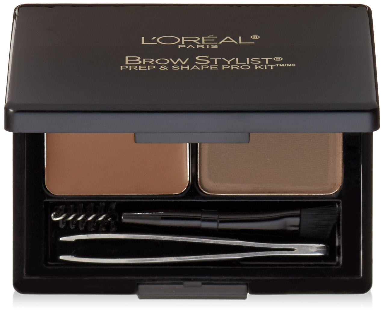 L'Or  al Paris Brow Stylist Prep and Shape Pro Brow Kit, Medium To Dark, 0.12 oz.