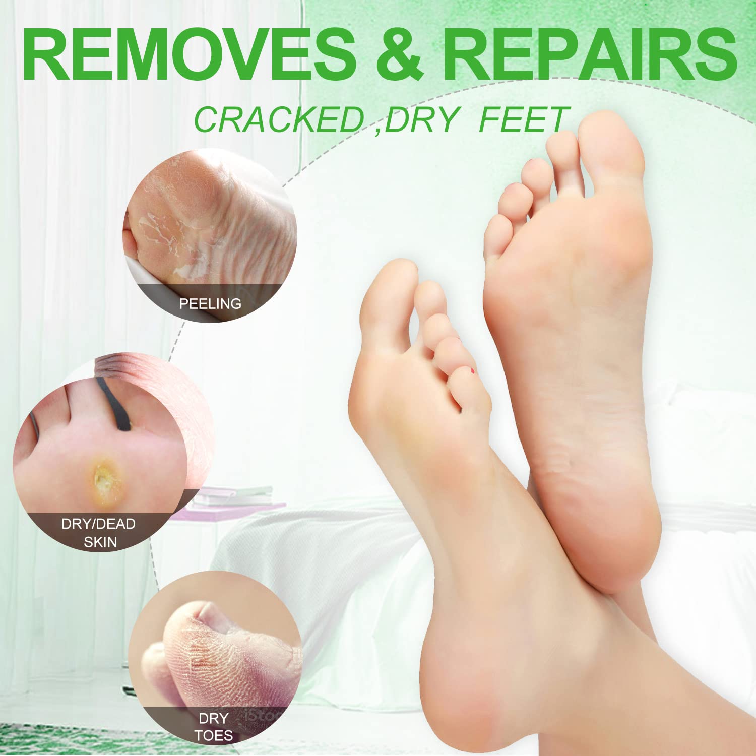 Pedicure Foot Soak Salt For Dry Feet Foot Spa Kit At Home (Pedispa 4 in1 Peppermint)
