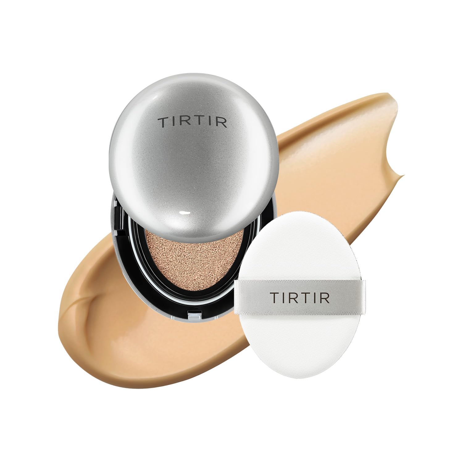 [*Mini Size*] Tirtir Aura Glow Silver Cushion | Korean Cushion Foundation, (#29N Natural Beige, 0.15 Fl Oz)