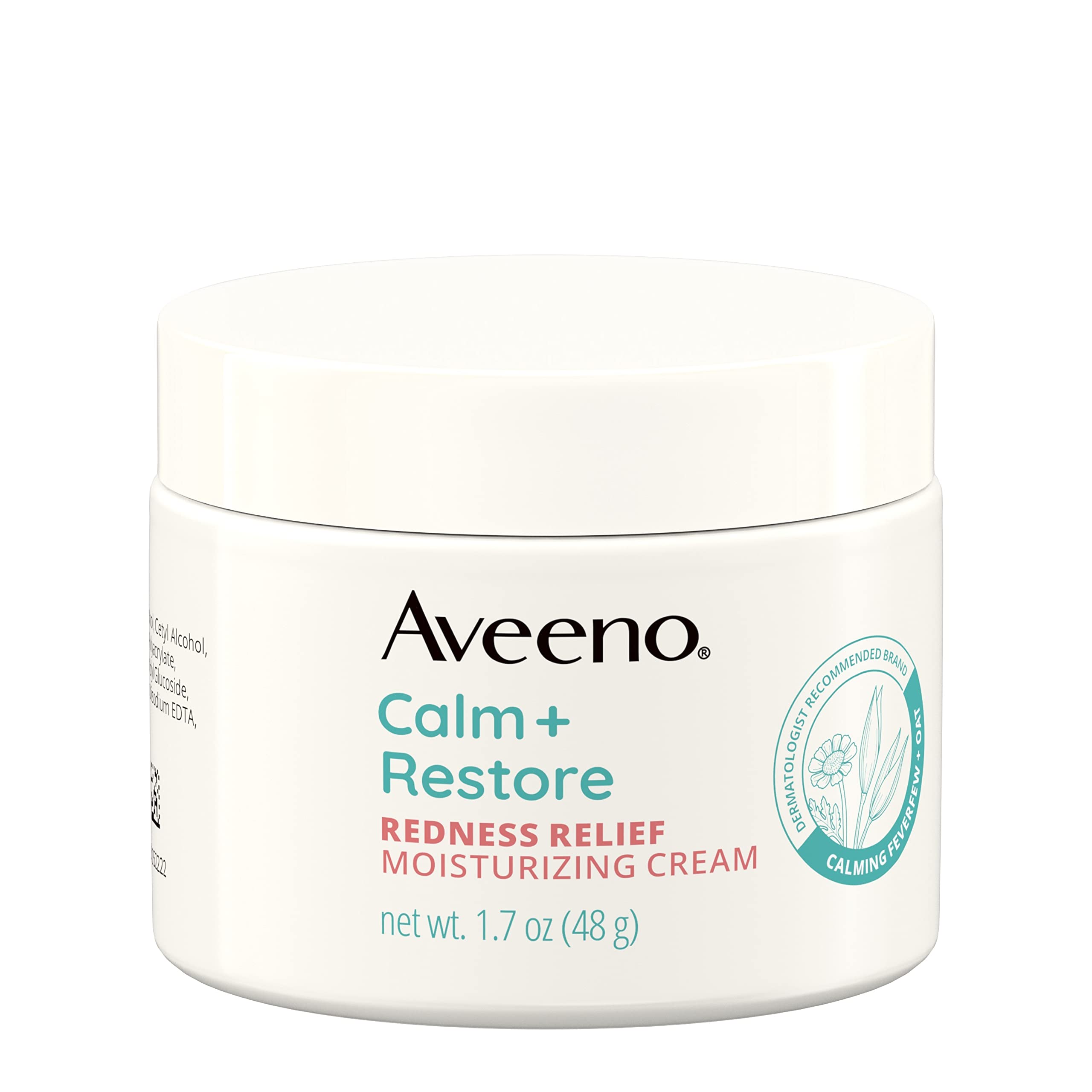 Aveeno Calm + Restore Facial Cream For Redness Relief, Soothing Face Moisturizer For Sensitive Skin, Hypoallergenic Formula, Fra
