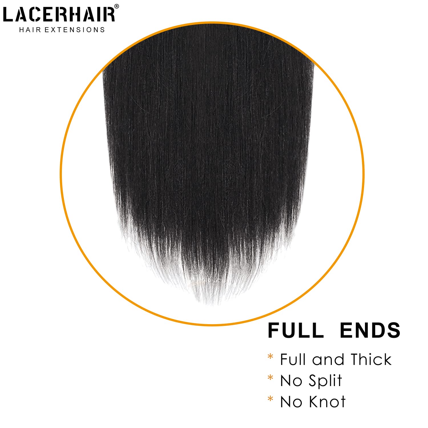 Lacer Yaki Straight Clip In Hair Extensions, Jet Black Yaki Human Hair Clip Ins 20 Inch 7 Pieces Per Set 120 Gram For Black Wome