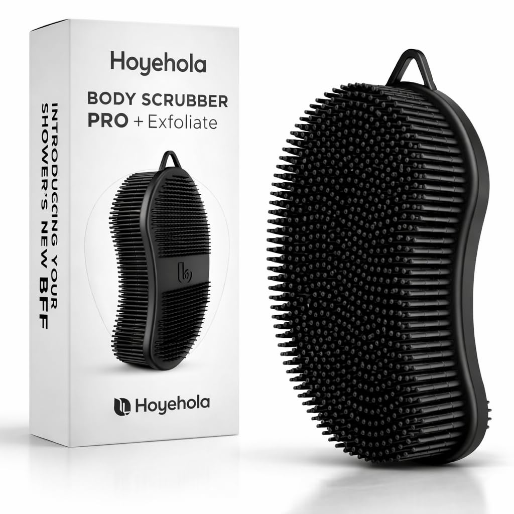 Silicone Body Scrubber for Bath & Shower (1 Pc) | Soft & Dense Bristles for Deep Cleansing | Gentle Exfoliating Body & Scalp Scr
