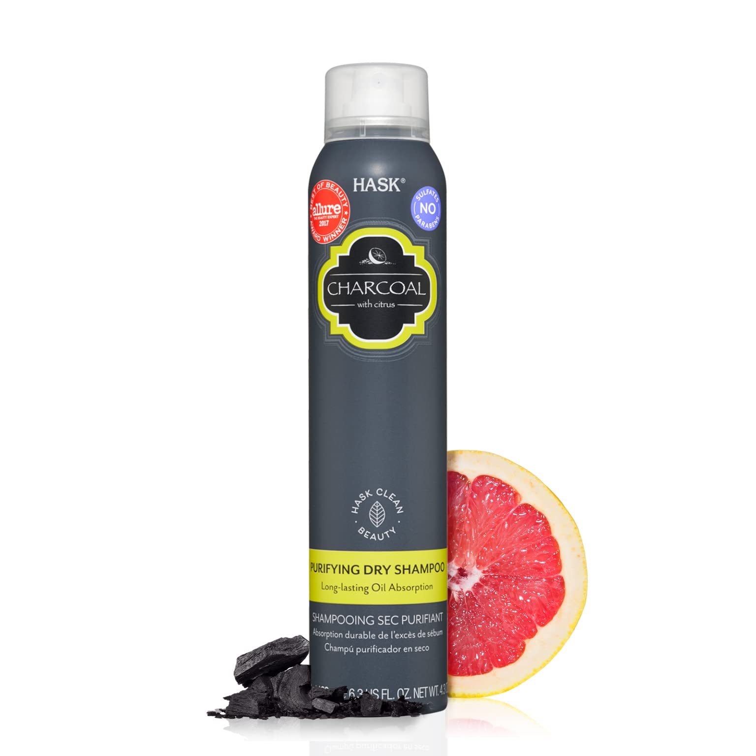 HASK Charcoal Clarifying Dry Shampoo Kits for all hair types, aluminum free, no sulfates, parabens, phthalates, gluten or artifi