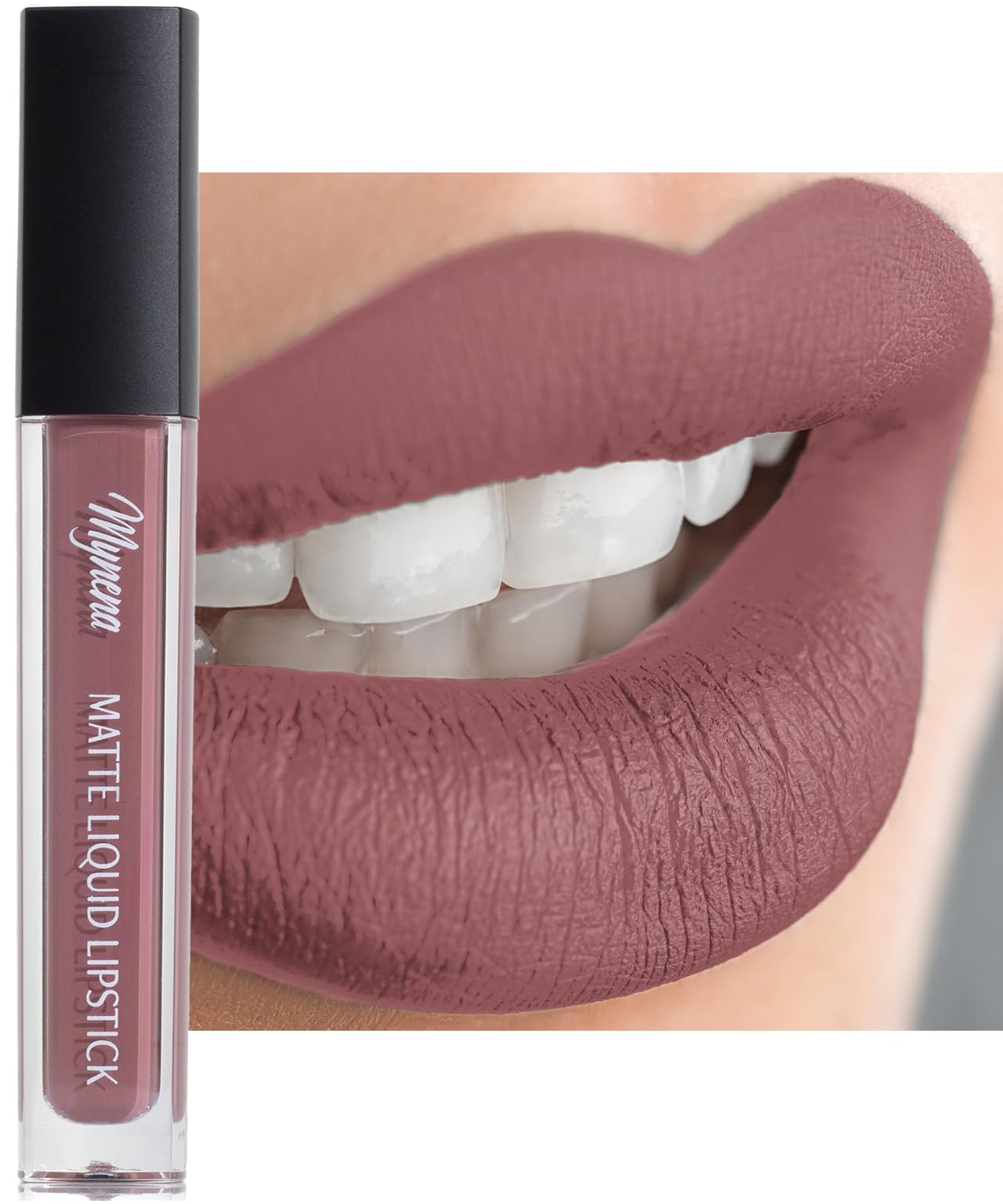 Mynena Rosy Nude Long-Lasting Matte Liquid Lipstick | Intense Color, Smudge-Proof & Waterproof | Comfortable, Hydrating Shea But