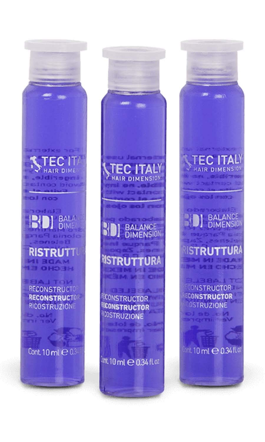 Tec Italy Recunstruct Hair Treatment Al Semi Di Lino 0.33oz 12 Count Ampolletas