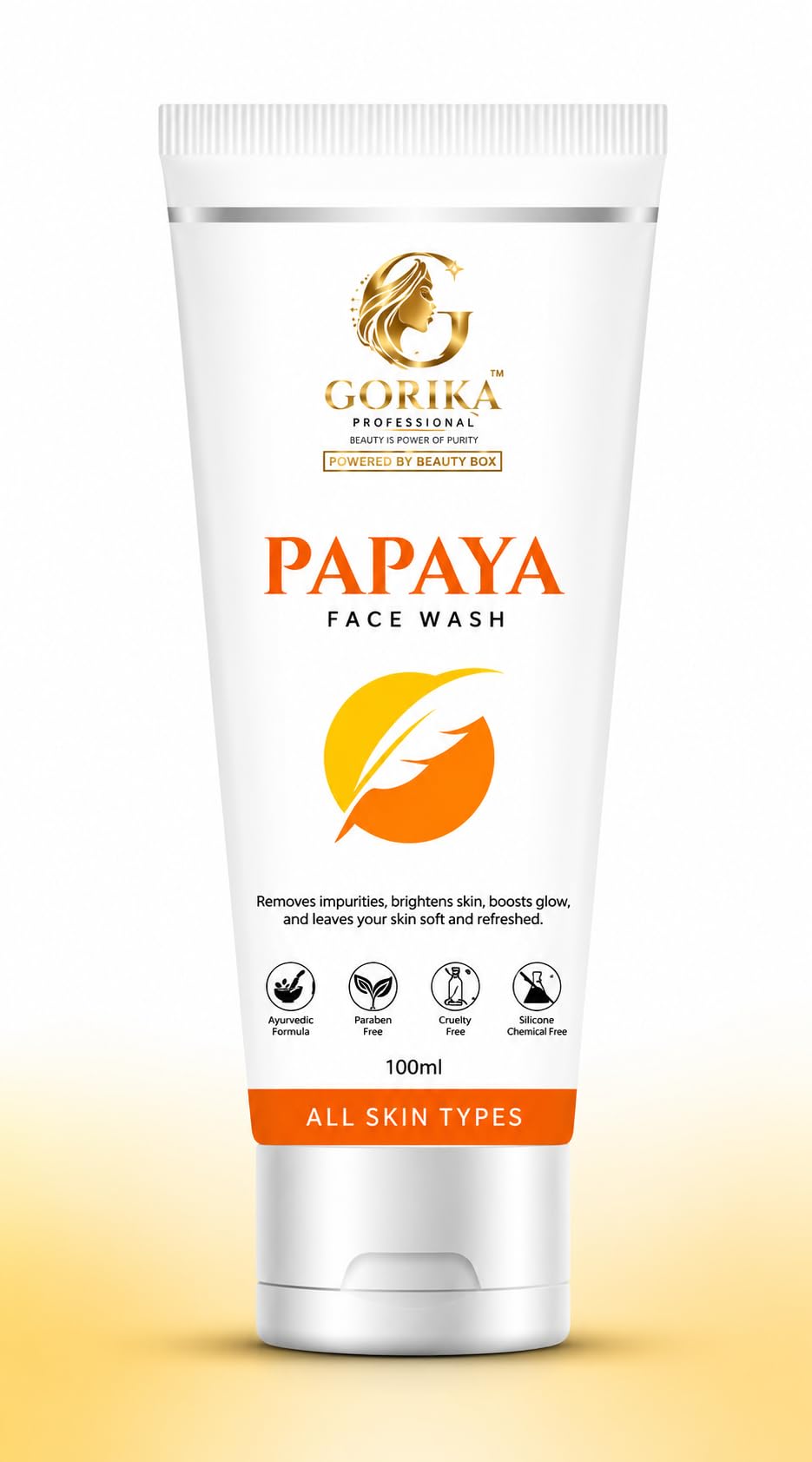 Gorika Professional Papaya Face Wash, Super Glow Detan Face Wash With Vitamin C & Papaya Enzyme, Tan Removal, Brightens & Reduce