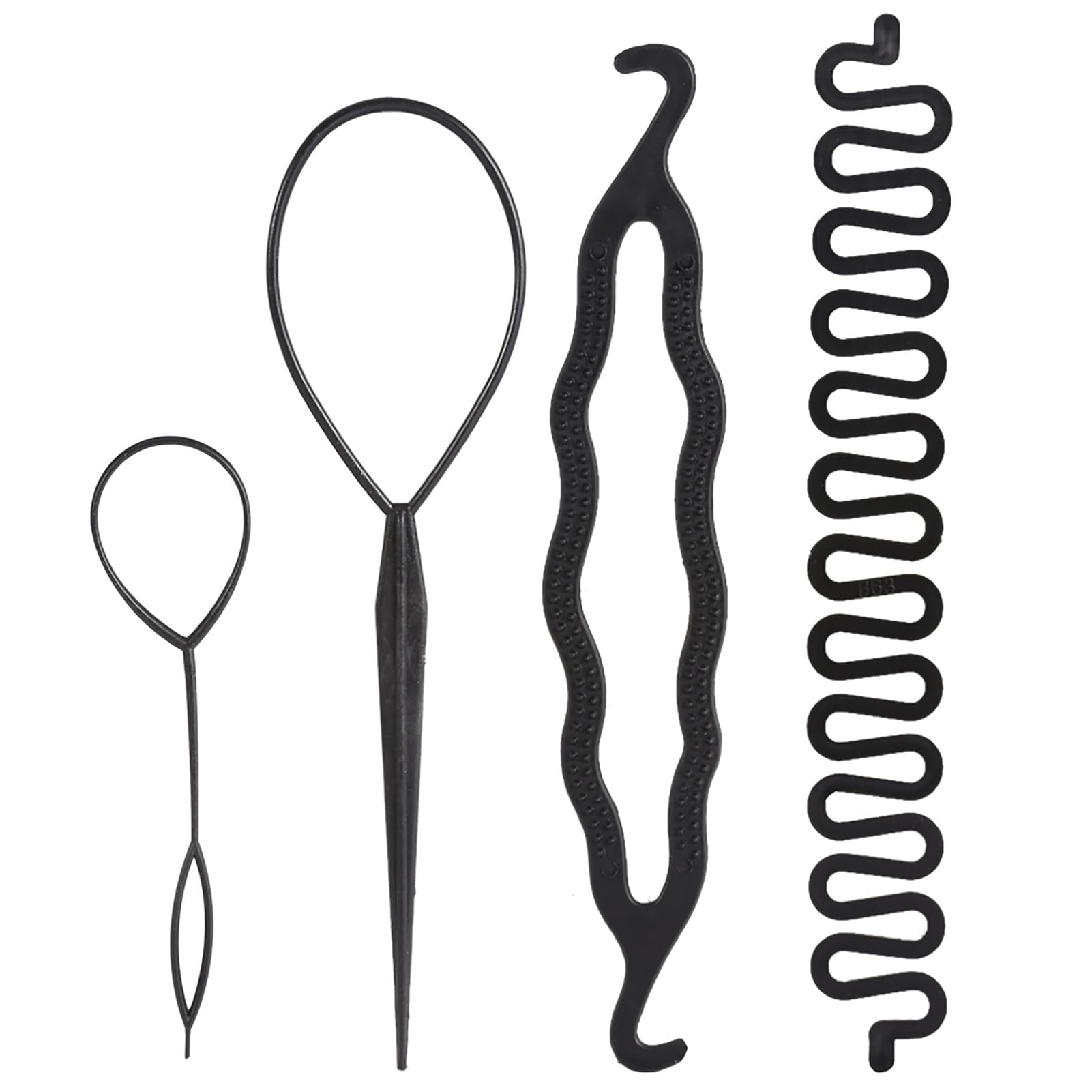 HilBeliFU 4Pcs Hair Styling Disk Tools Set, Fashionable Hair Braiding Styling Disk, Portable Double Hook Disks HairsTool Suitabl