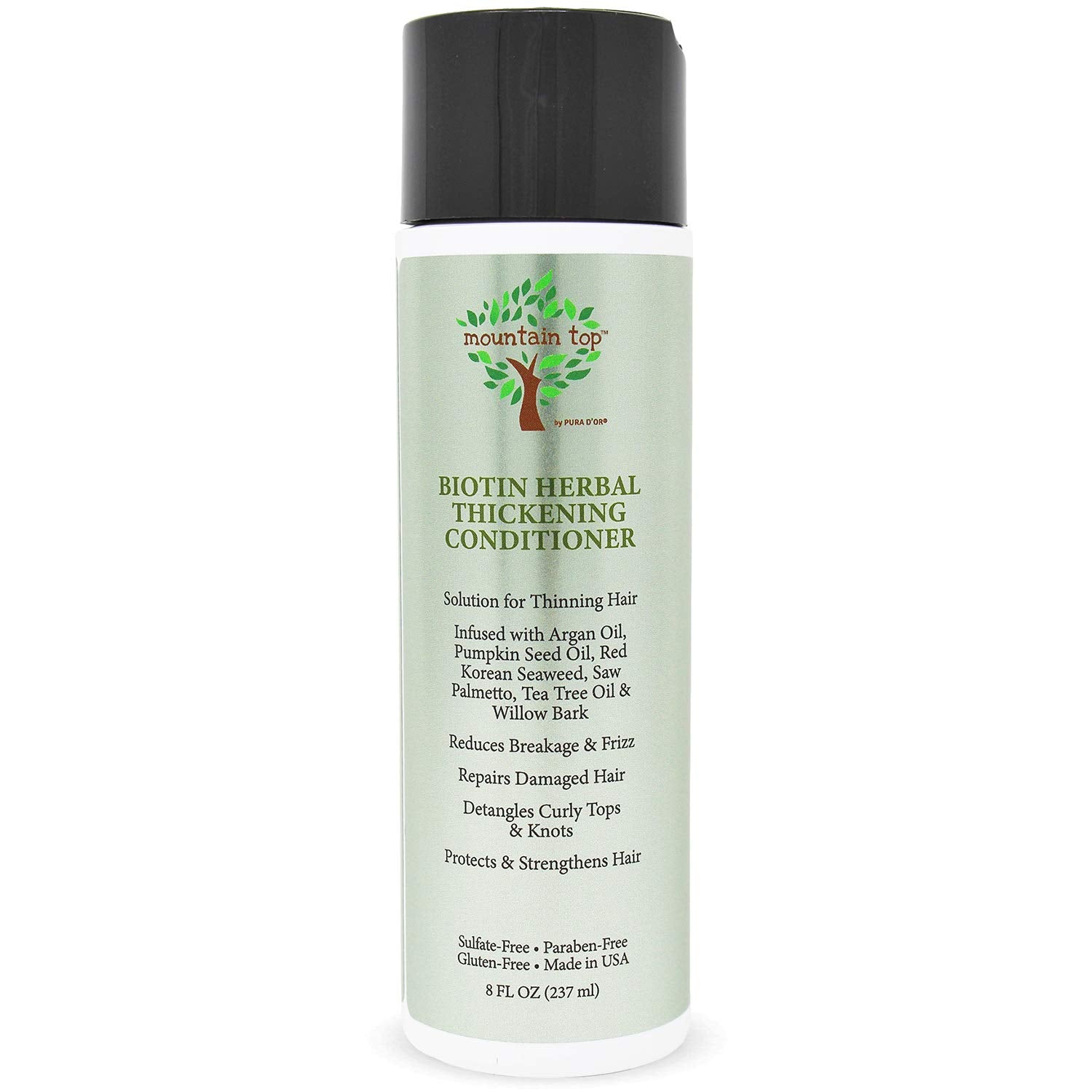 Mountain Top Biotin Herbal Thickening Conditioner (8 Oz / 273 Ml) With Argan Oil, Pumpkin Seed Oil, Saw Palmetto, Tea Tree Oil &