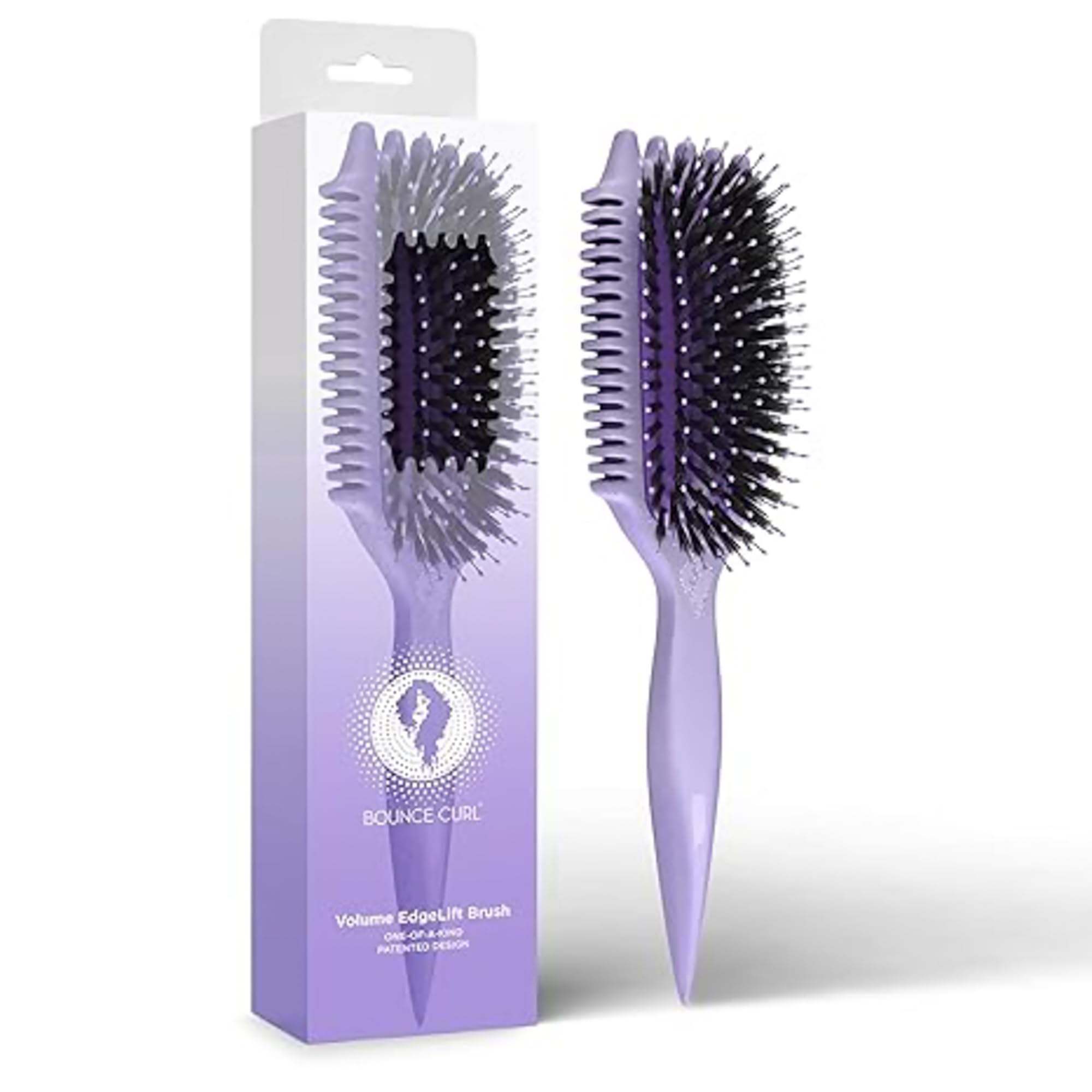 Bounce Curl Volume EdgeLift Brush, 5-in-1 Tool for Volumized Waves, Curls & Coils - Purple