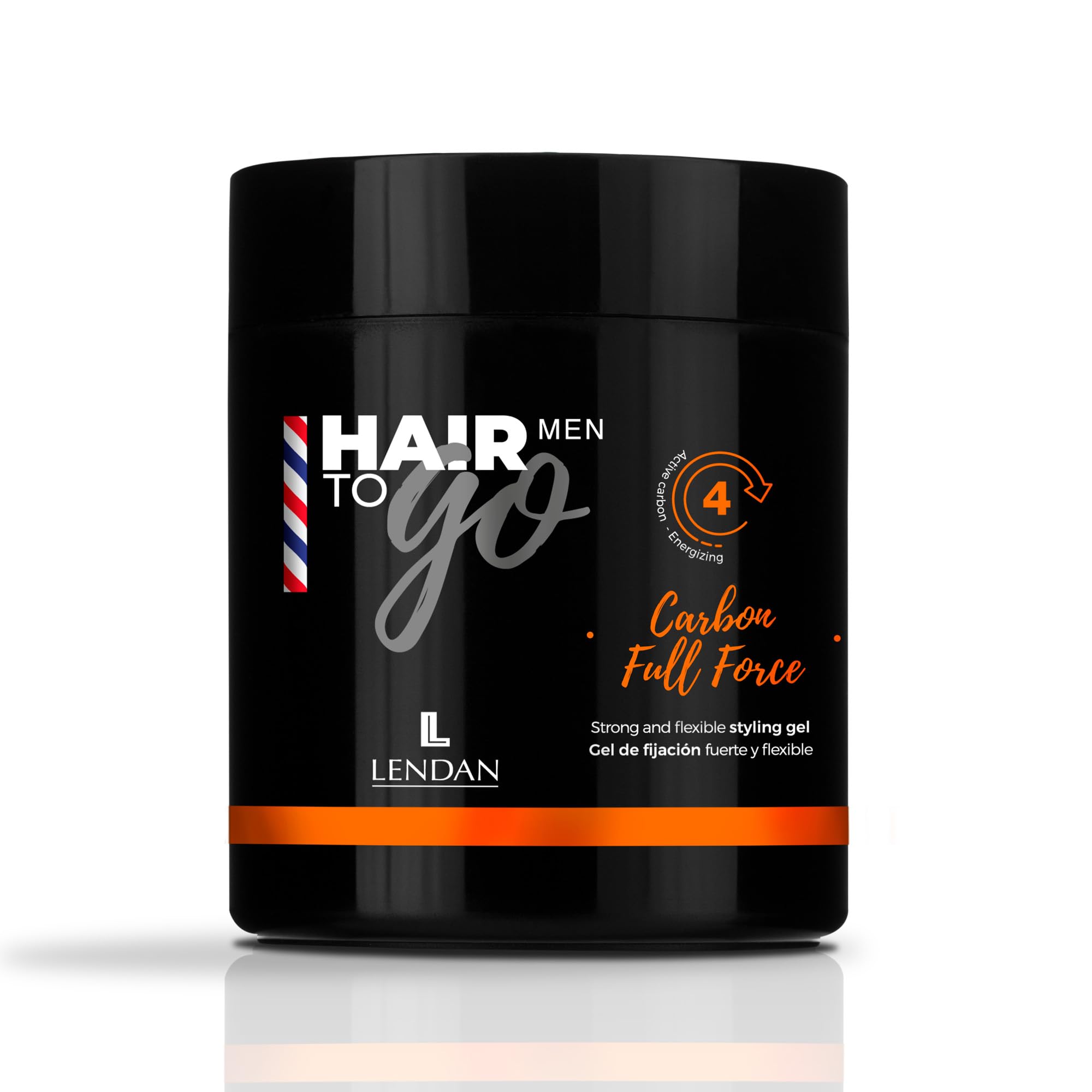 Lendan  Hair Styling Gel  Hair To Go Men Carbon Full Force  500 ml  with Activated Charcoal  Strong and Flexible Hold  Wet
