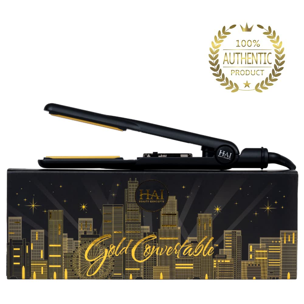 Hai Convertible Flat Iron Hair Straightener For Women - Professional Ceramic Fast Heating Hair Flat Iron With 5 Temperature Leve