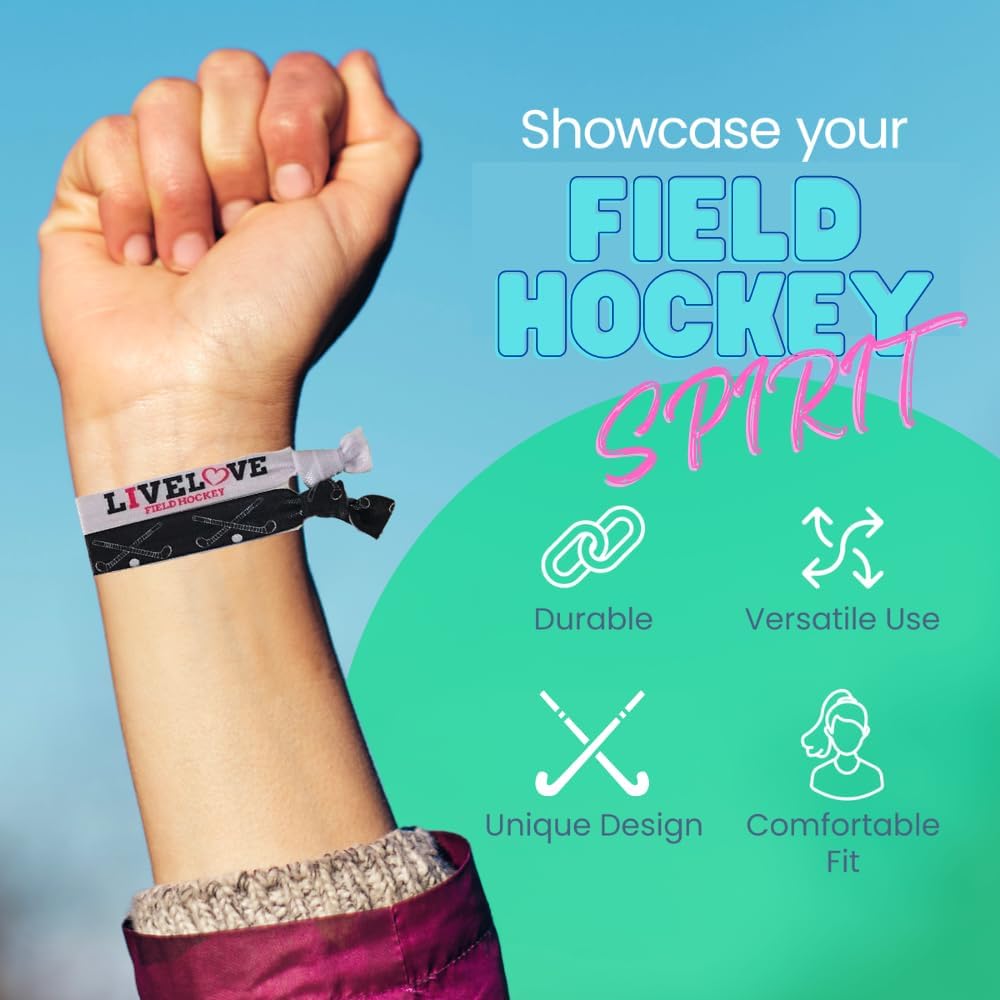 Field Hockey Hair Accessories, Field Hockey Hair Ties, No Crease Field Hockey Hair Elastics Set, Gift for Girl Field Hockey Play