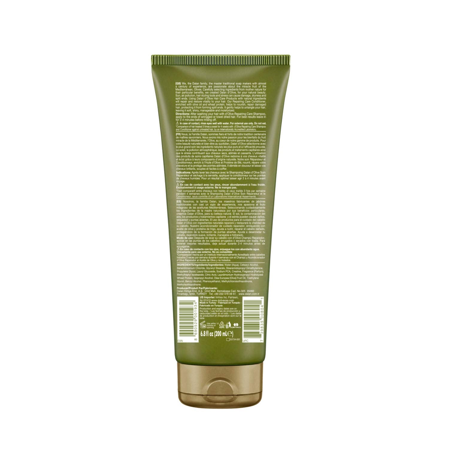 Dalan 100% Pure Olive Oil Hair Conditioner Repair Care for Dry and Damaged Hair Preventing it from Forming Split Ends Paraben-Si