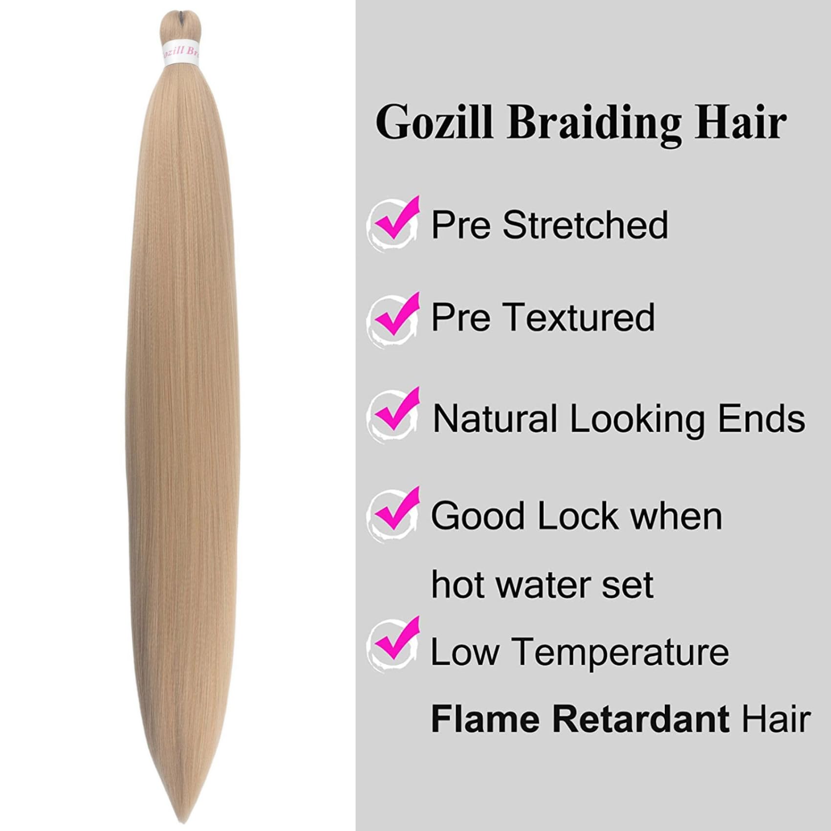 Ash Blonde Braiding Hair Pre Stretched 30 Inch Braiding Hair Extension Long Synthetic Blonde Hair for Braiding
