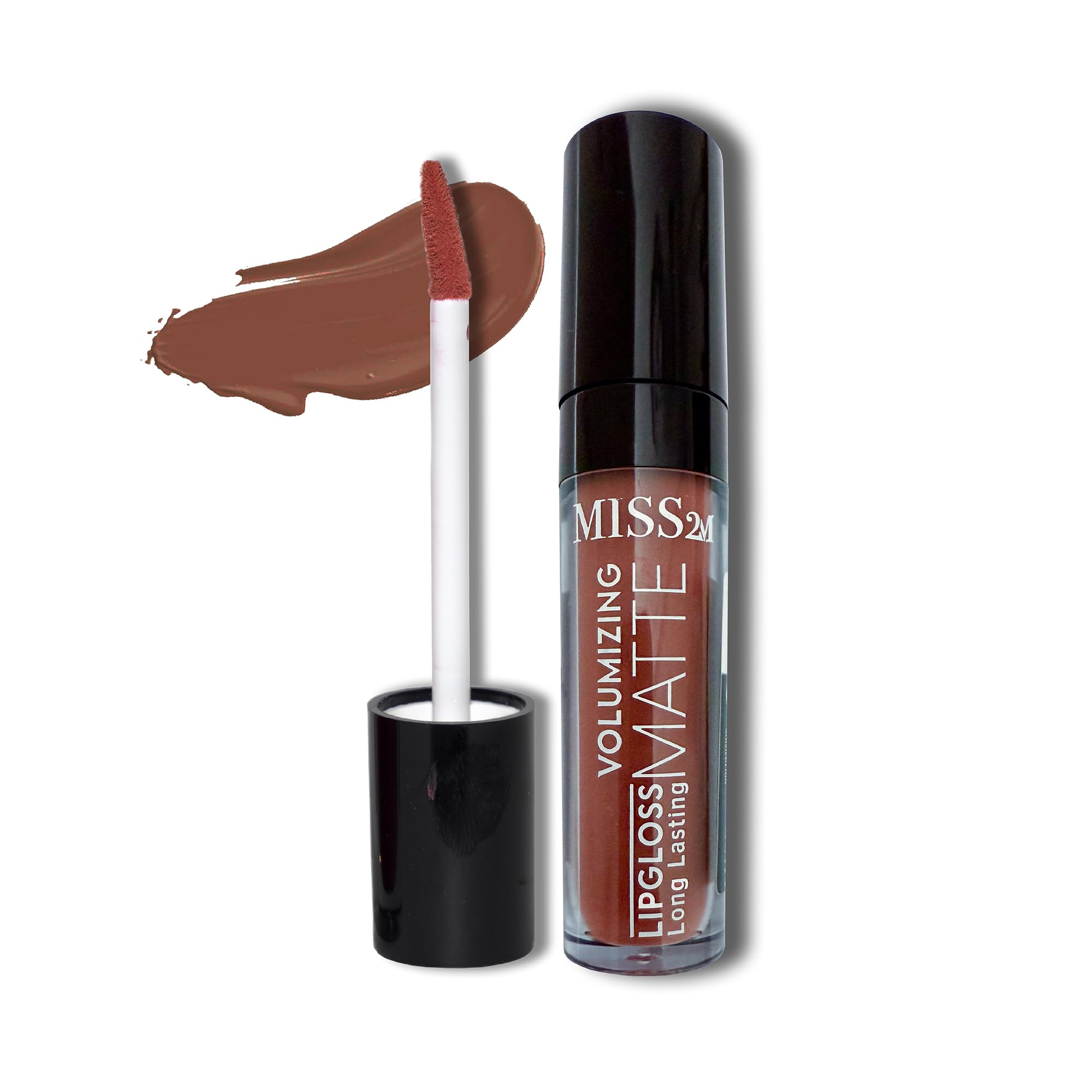 MISS2M 16-Hour Volumizing Matte Liquid Lipstick with Non-Drying, Waterproof Matte Liquid Lip Color: 130 Dark Amber, 0.14 Fl Oz