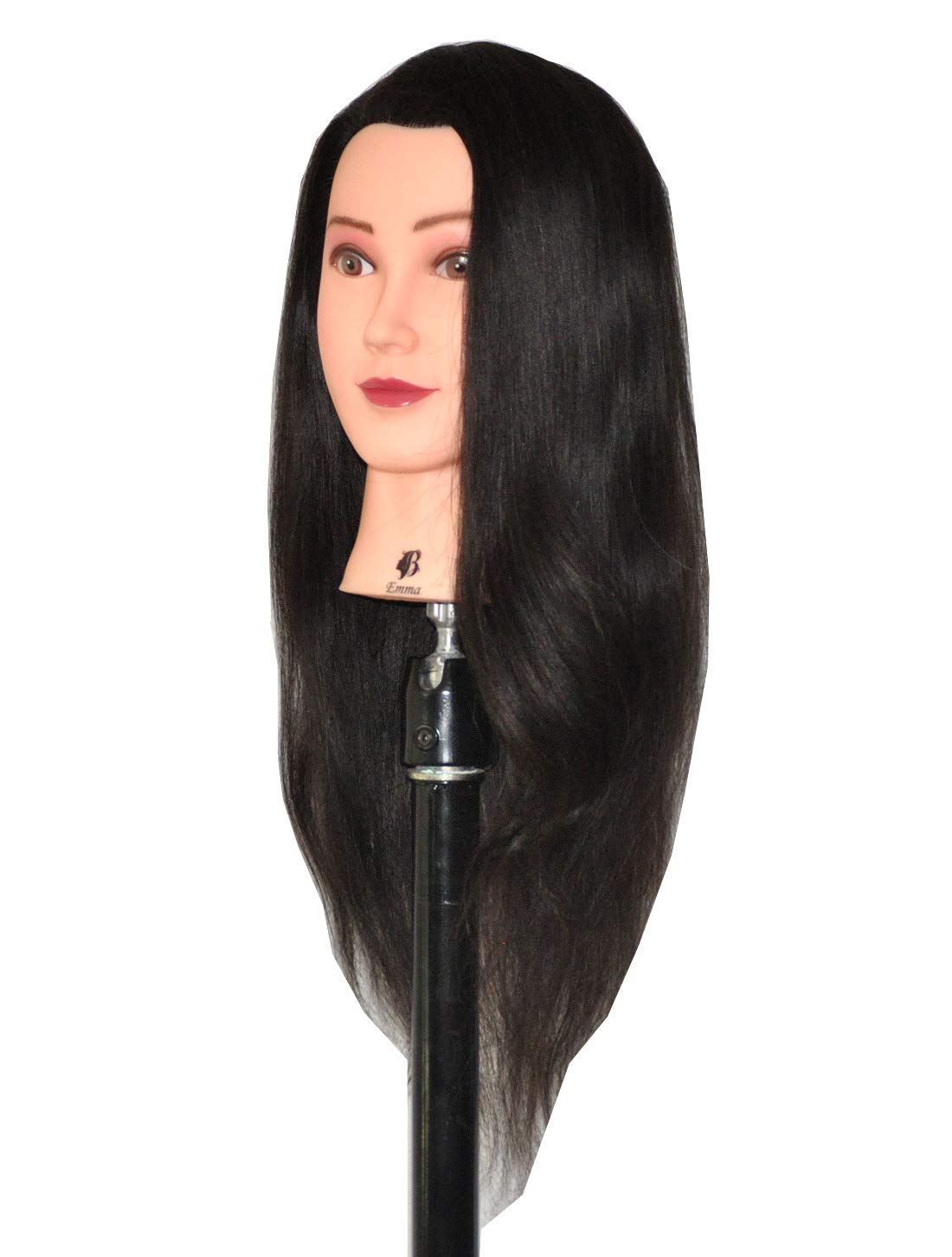 Bellrino 24'' Cosmetology Mannequin Manikin Training Head With 100% Human Hair With Table Clamp Holer - Emma (Emma+C)