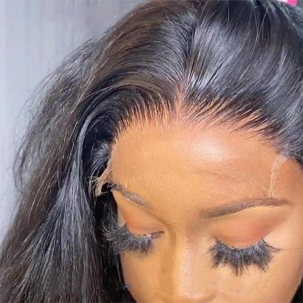 BEEOS 4x4 SKINLIKE Real HD Lace Closure Piece, Straight Human Hair Pre-Plucked Invisible HD Lace Natural Black 14 Inch