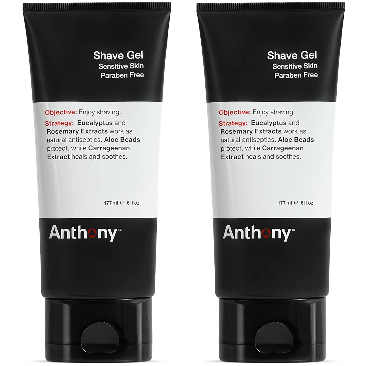 Anthony Shave Gel for Sensitive Skin  NonFoaming, Soothing Shaving Cream for Men and Women. With Aloe Vera Beads, Eucalyptus, 