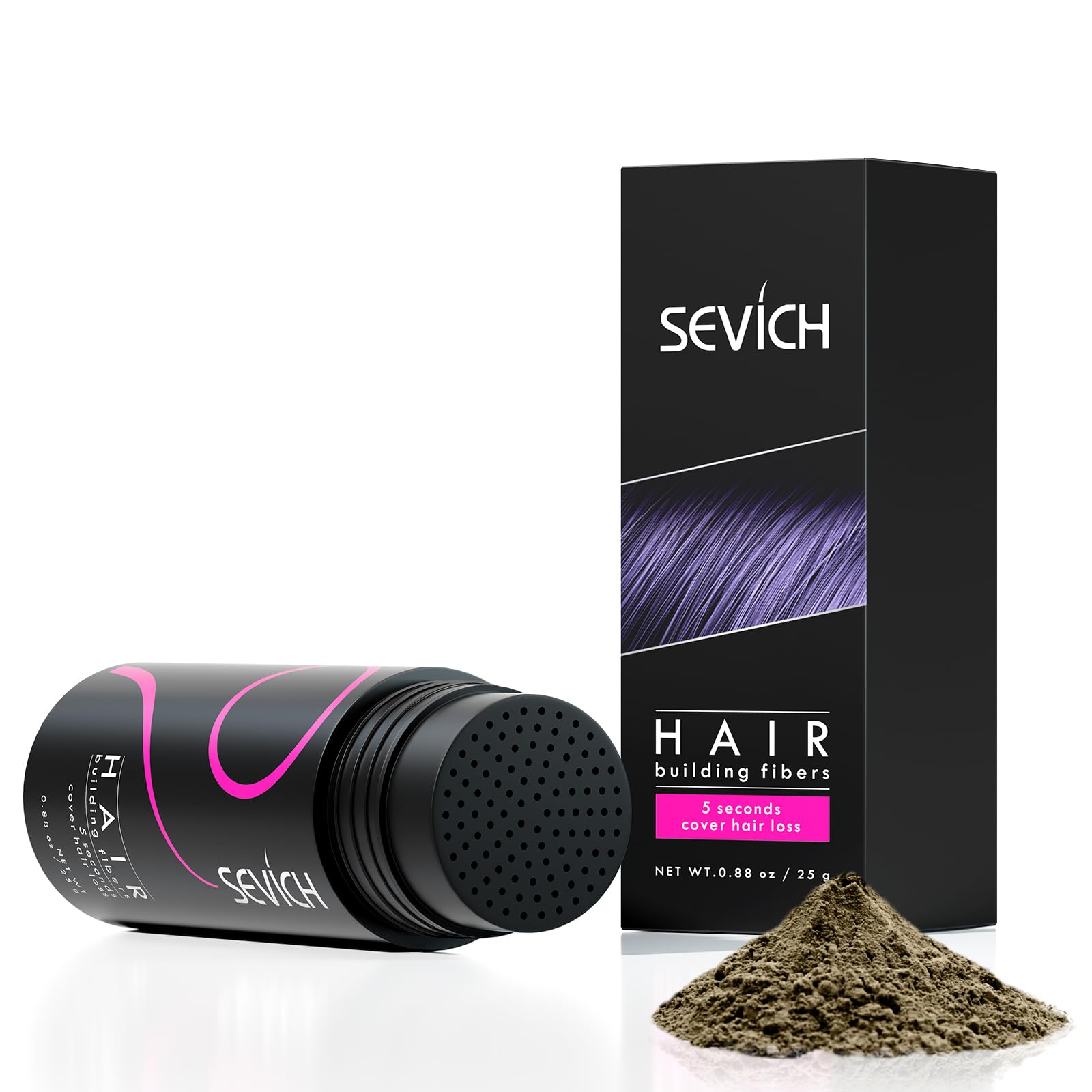 SEVICH Hair Fibers for Thinning Hair, Hair Building Fibers Instantly Thicker & Fuller Look,Hair Powder for Men & Women 25g Light