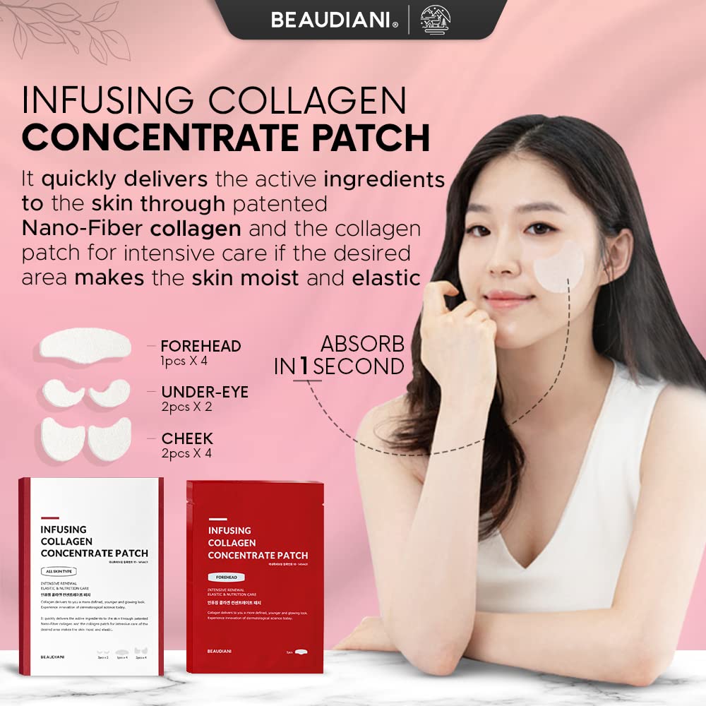 Beaudiani Hydrating Collagen Patch For Eyes, Cheeks, Forehead, Soluble Collagen Film For Face, Dissolving Wrinkle Patches, Skinc