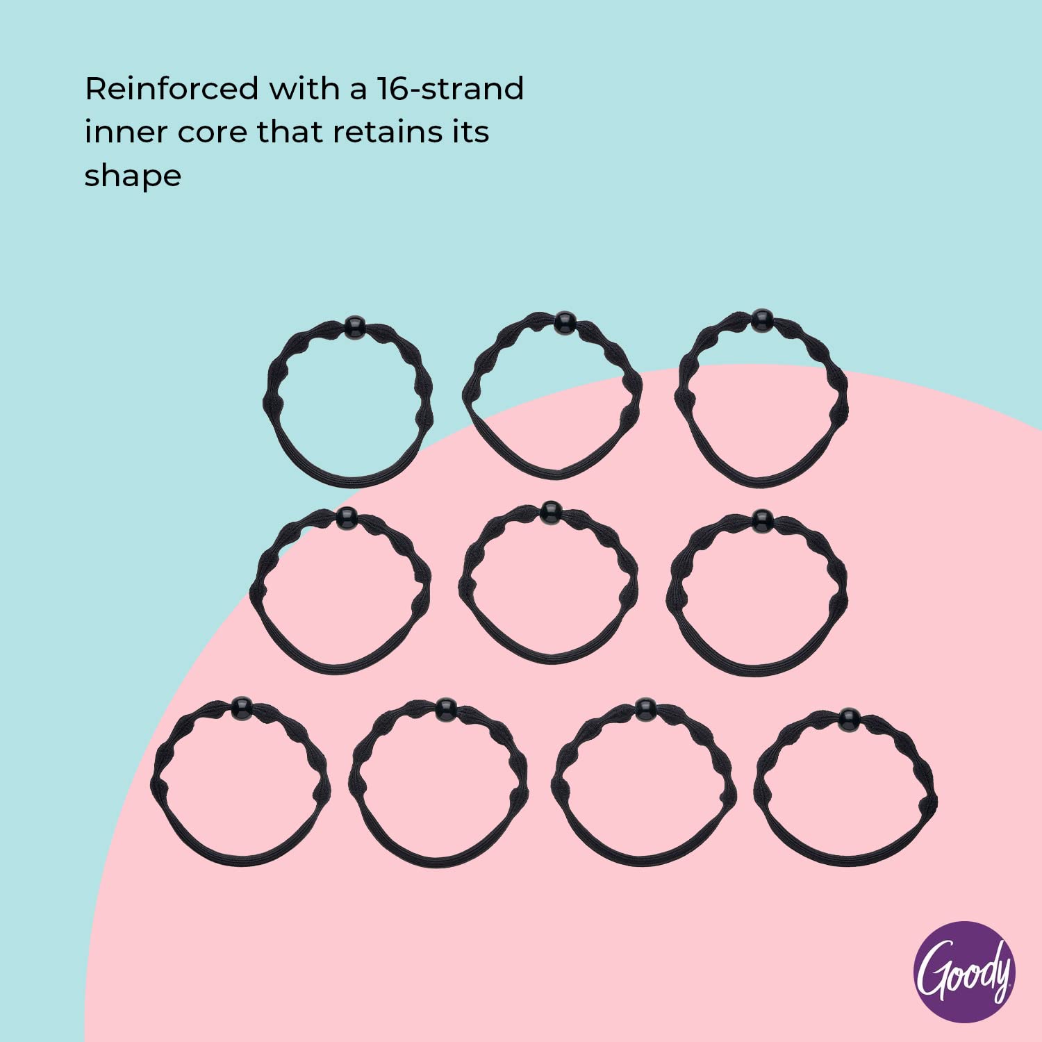 Goody Forever Ouchless Elastic Fine Hair Tie - 10 Count, Black - 4Mm For Fine Hair - Hair Accessories For Women And Girls - Perf