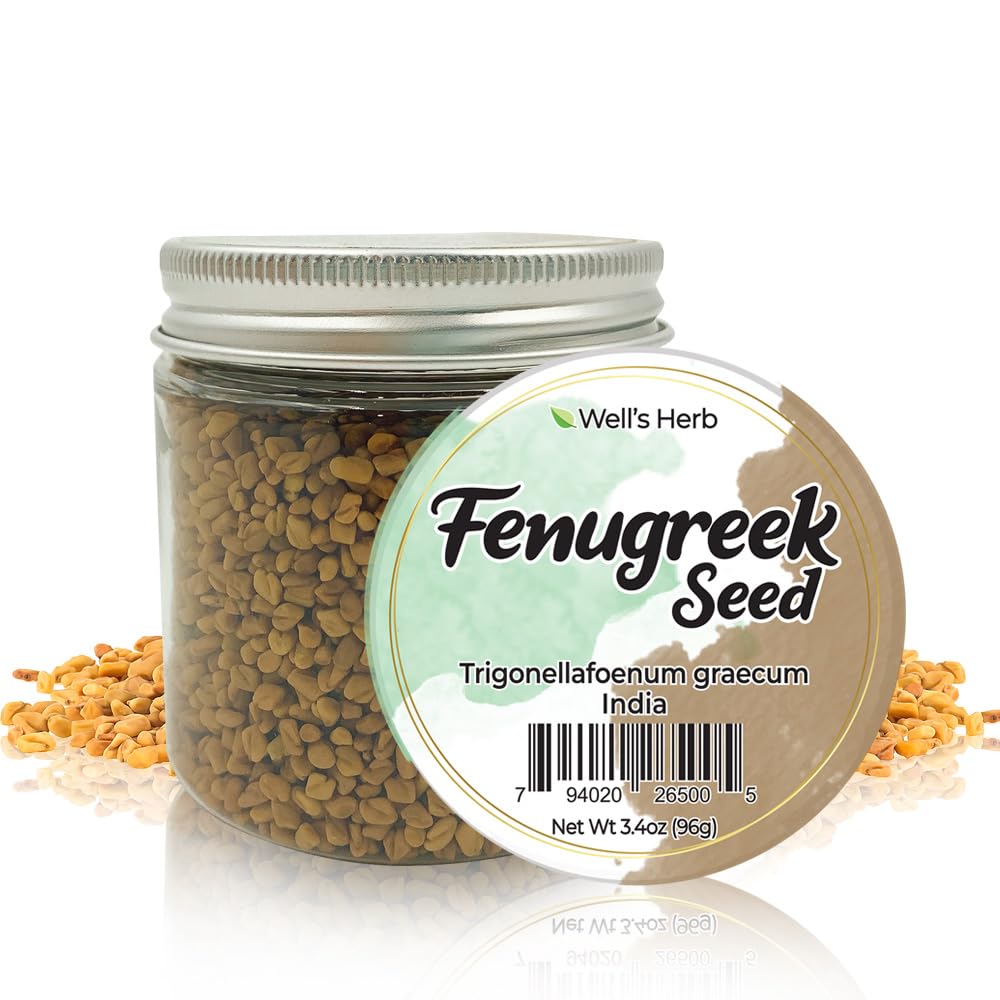 Well's Oil Dried Fenugreek Seed, 3.4 oz, 100% Natural, Perfect for Herbal-Infused Hair Oil, For Hair & Skin Oil DIY