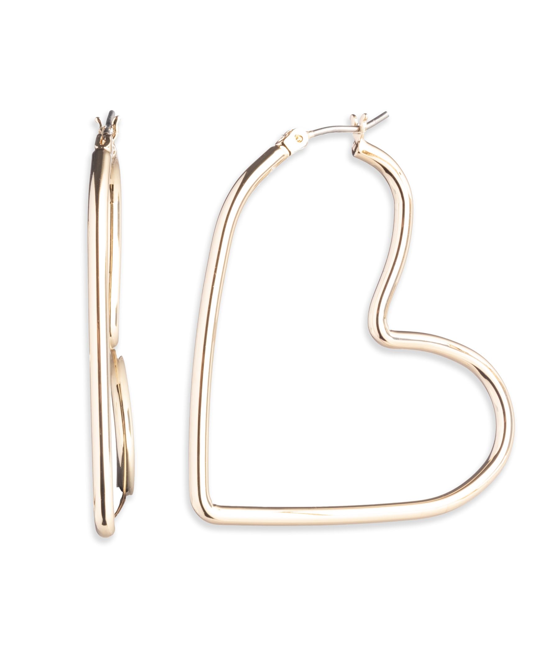 Emily in Paris Gold-Tone Medium Heart Hoop Earrings