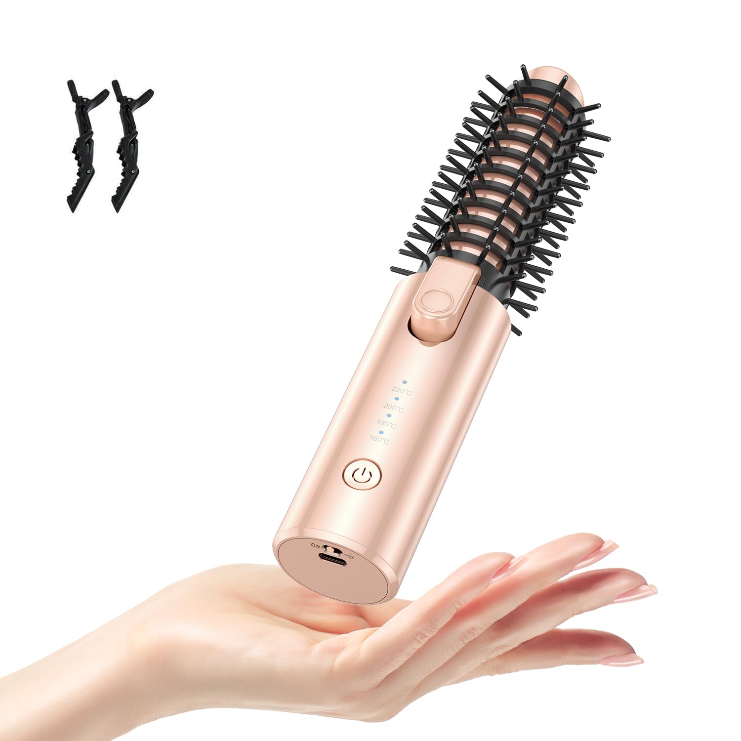 UpperX 2in1 Cordless Hair Curler & Straightener, Negative Ionic Rechargeable Styling Wand, 1.7 Inch Portable Wireless Hair Too