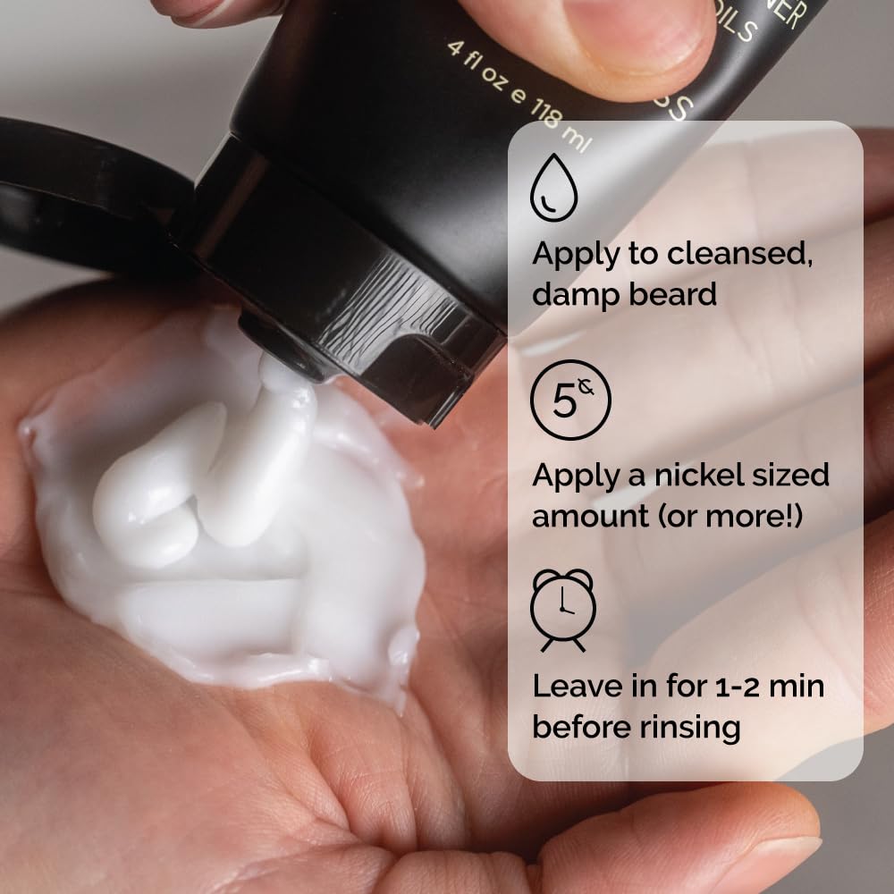ZEUS Italian Cypress Beard Conditioner Wash with Essential Oils for Men (4 oz) MADE IN USA