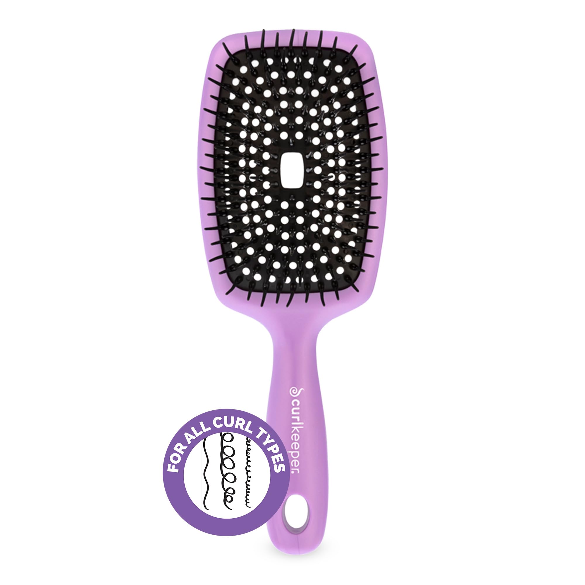 Curl Keeper Flexy Hair Brush, Purple - Detangling Hair Brush With Flexible Bristles For Shower Use, Combing Through Curls & Remo