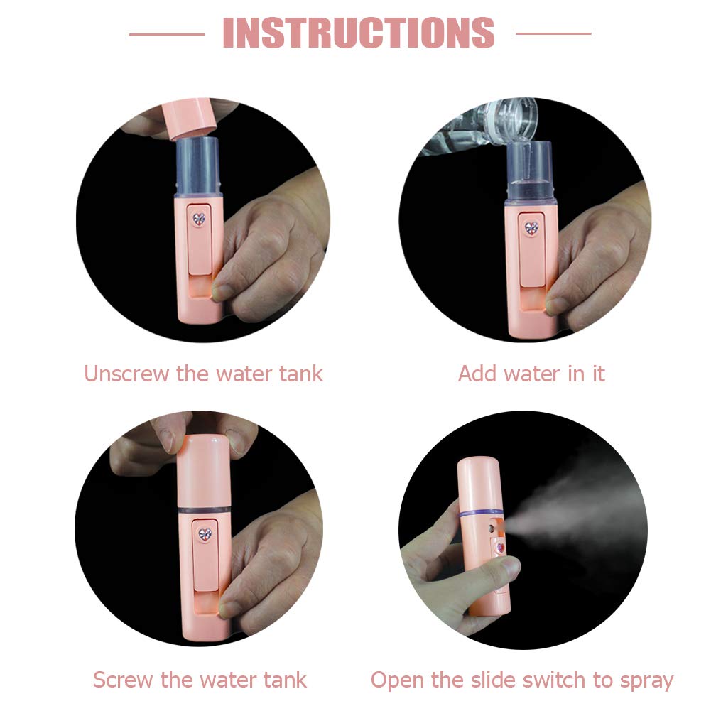Nano Facial Mister Moisturizing Atomization Humidifier Cool Mist Facial Steamer Handy Mist Sprayer Moisturizing & Hydrating For
