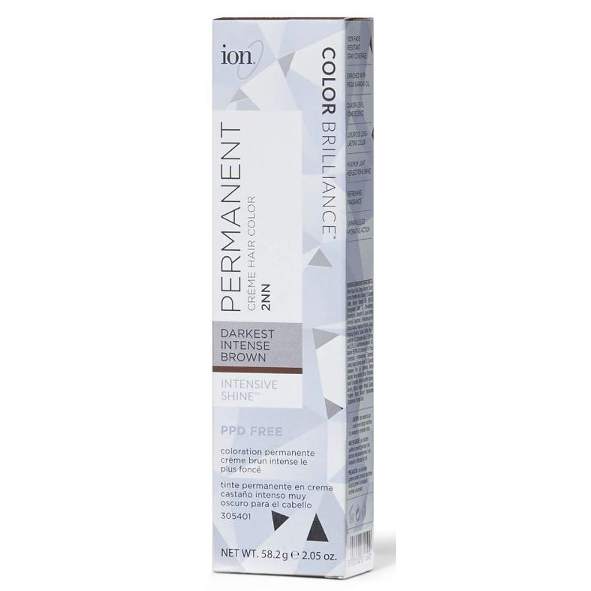 Ion 2Nn Darkest Intense Brown Permanent Creme Hair Color 2Nn Darkest Intense Brown