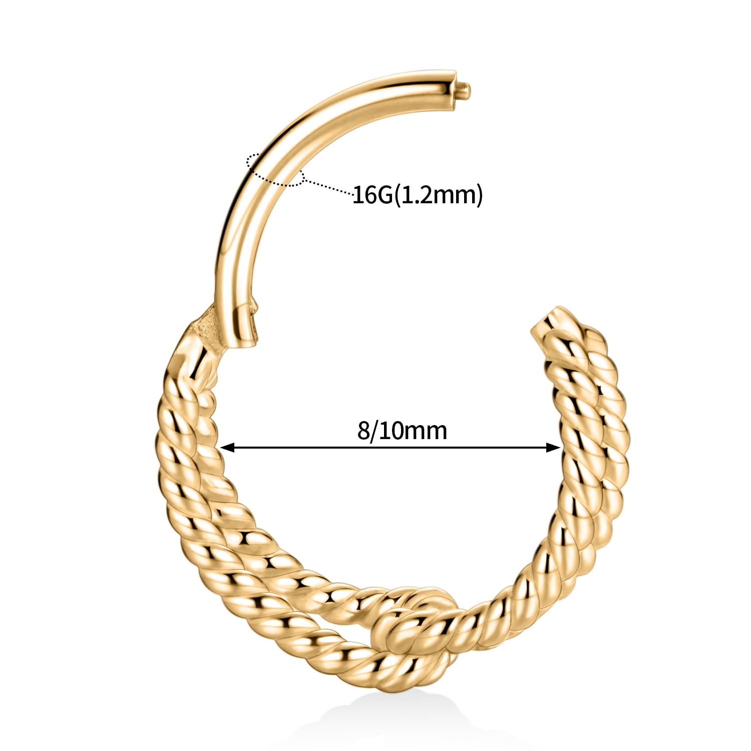 PEAKLINK Double Nose Hoop Ring 16G Cartilage Earring Gold Helix Piercing Jewelry Conch Hoop Earring Conch Piercing Jewelry Septu