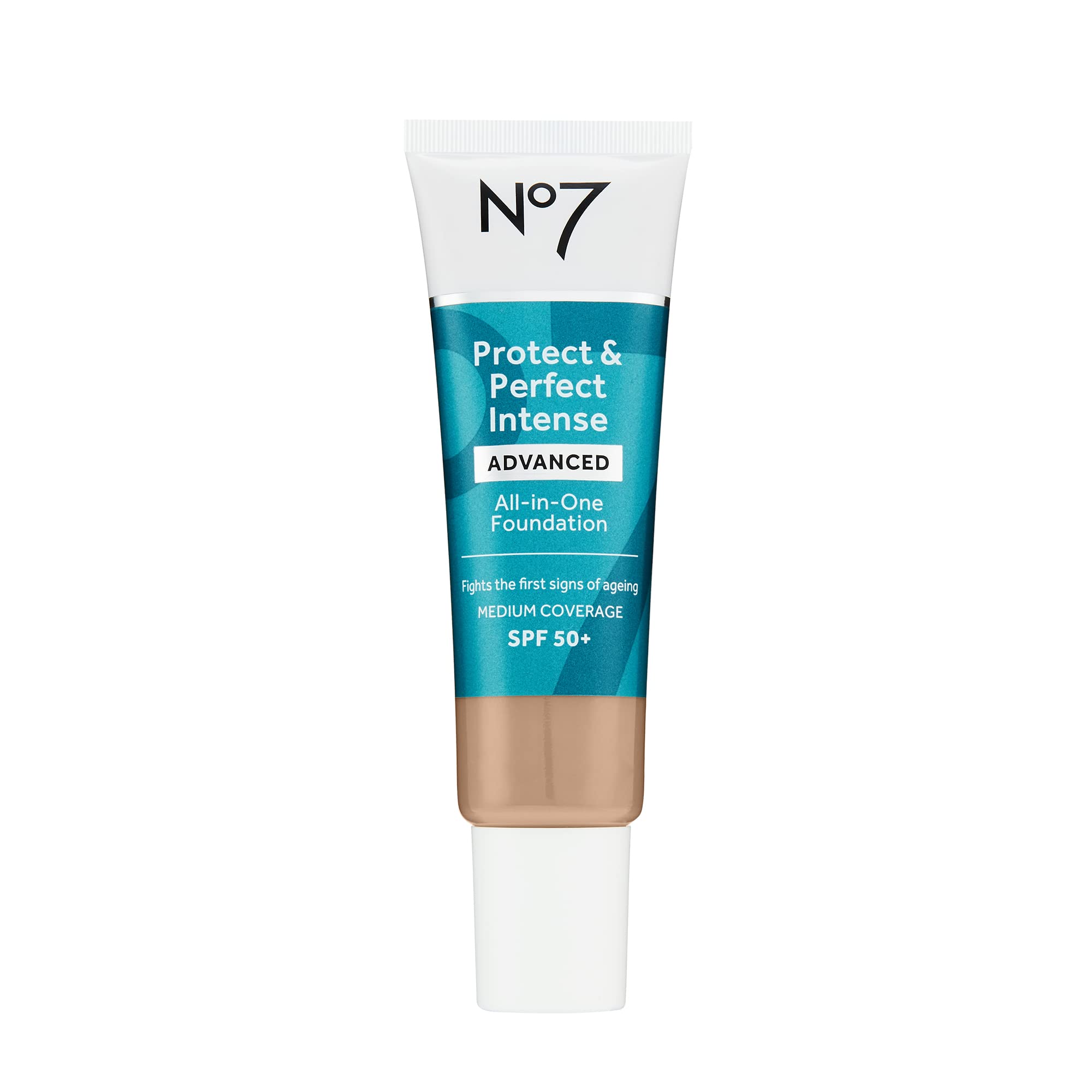 No7 Protect & Perfect Advanced All in One Foundation - Warm Beige - Age Defying Foundation Makeup with SPF 50 for Women - Makeup