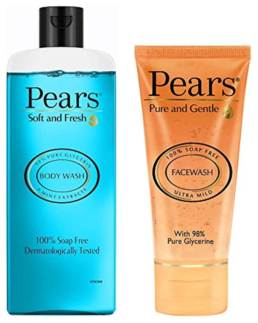 Pears Pure And Gentle Daily Cleansing Facewash, 150 G & Pears Soft & Fresh Body Wash 250 Ml (Combo Pack Of 1) With Glycerin & Fr