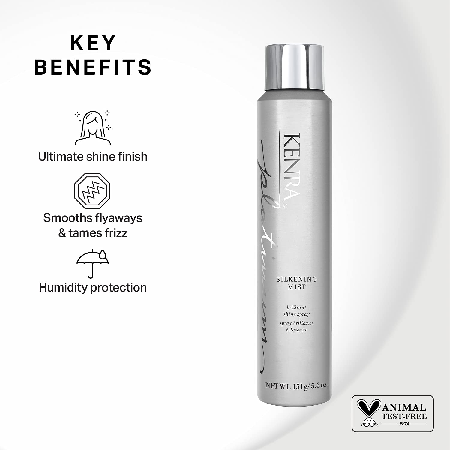 Kenra Platinum Silkening Mist 50% | Brilliant Shine Spray | Smooths Flyaways, Detangles And Tames Frizz | Humidity Protection |