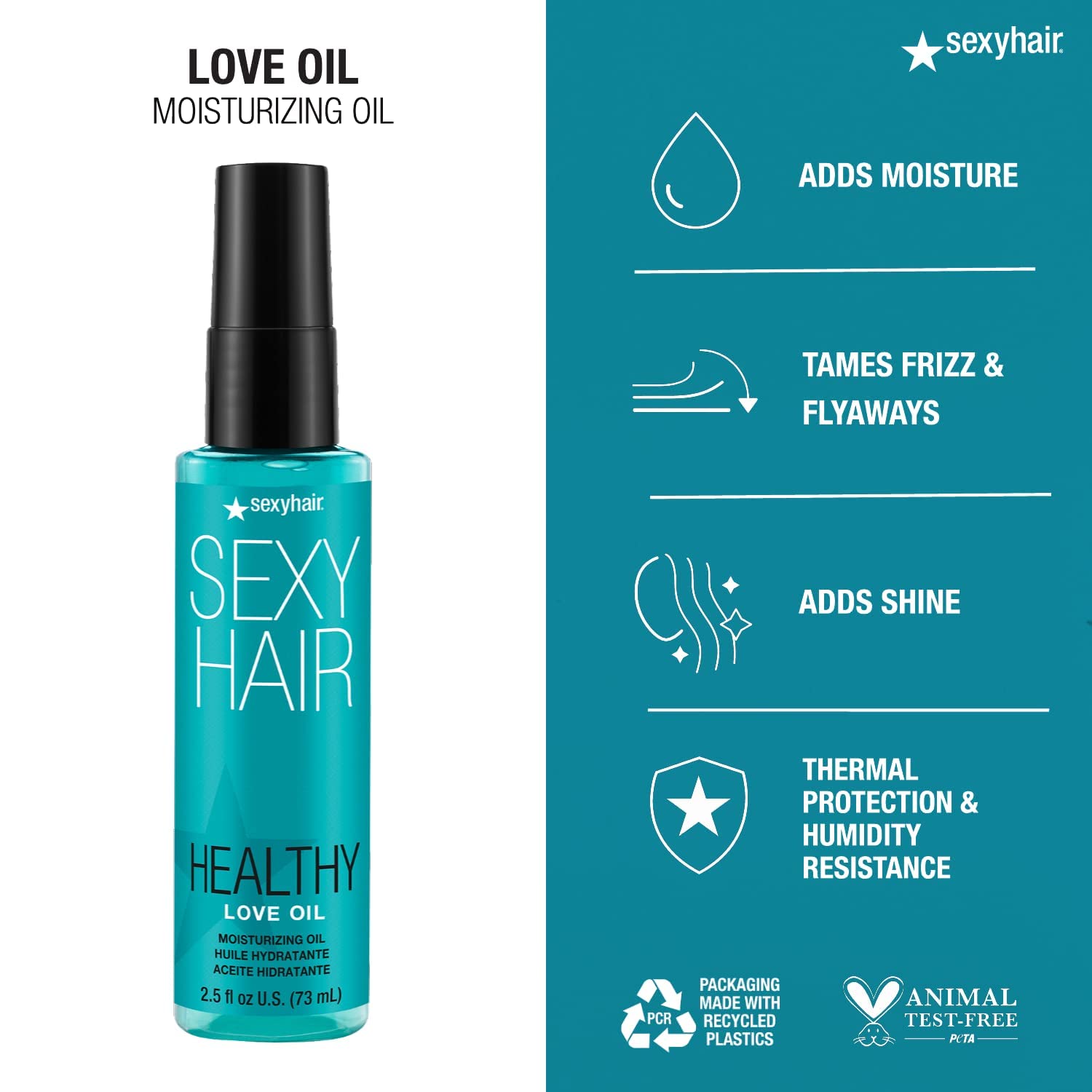Sexyhair Healthy Love Oil Moisturizing Oil, 25 Oz, White