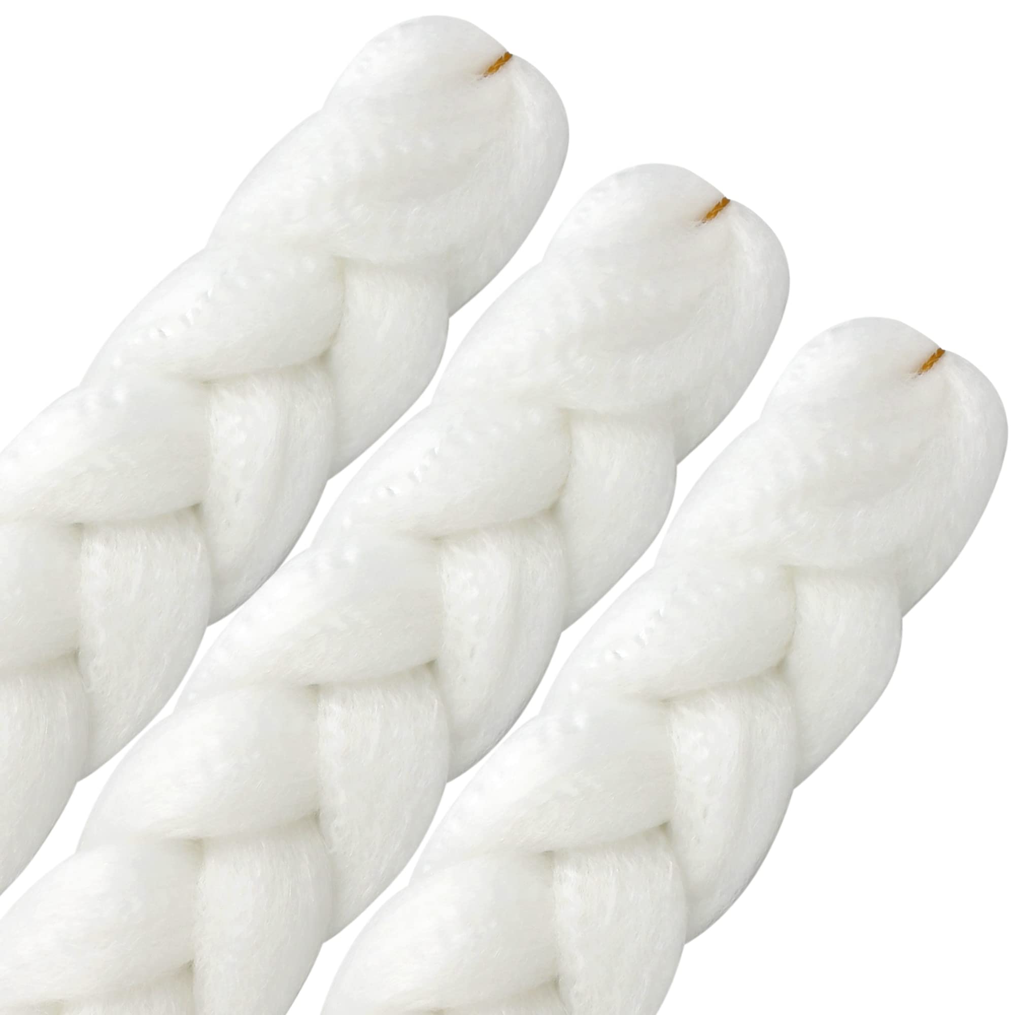Vckovcko Solid White Jumbo Braiding Hair Extension Kanekalon Jumbo Box Braiding Hair Synthetic Kanekalon Fiber For Twist Braidin